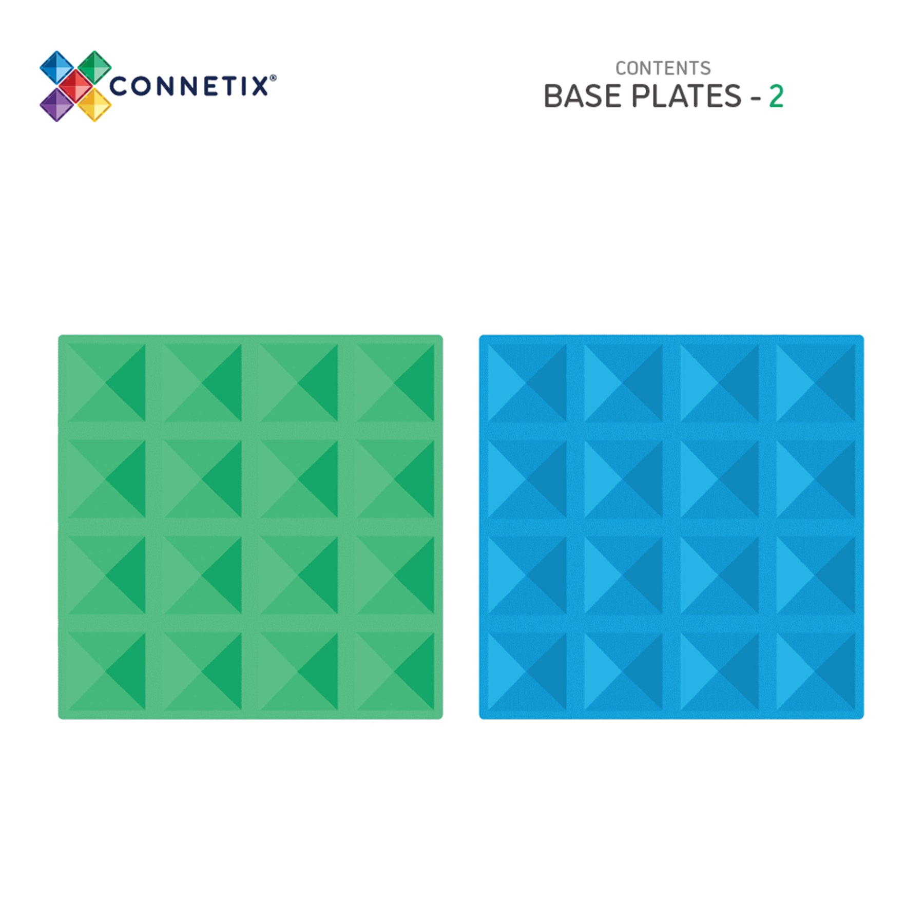 Magnetic Tiles Rainbow Blue & Green Base Plate, 2 Pieces
