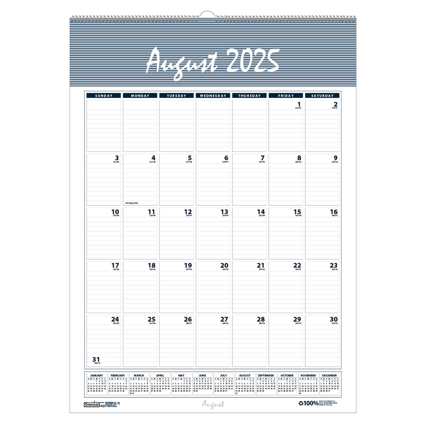 Bar Harbor Academic Wall Calendar, 12" x 17"
