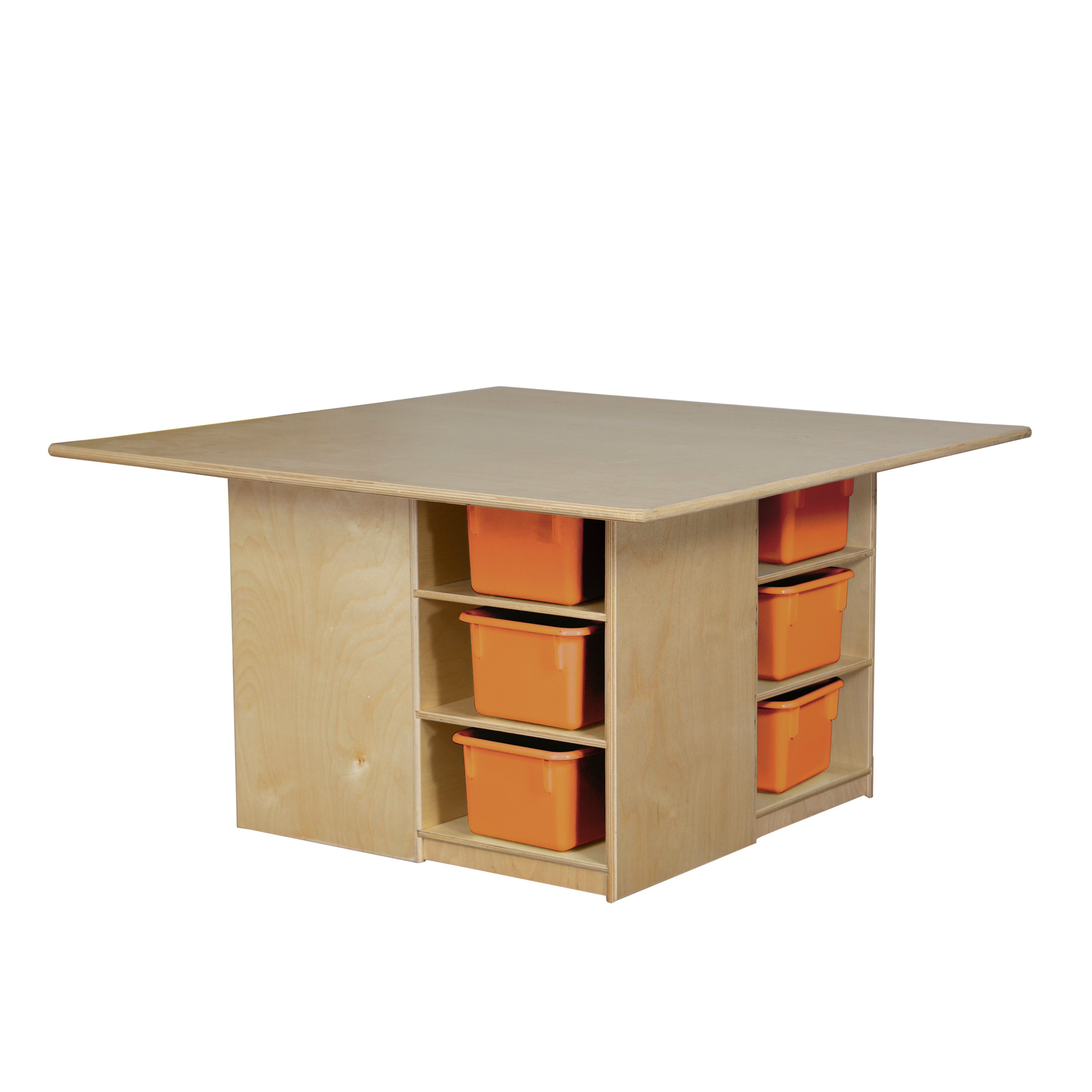 Cubby Table with (12) Orange Trays