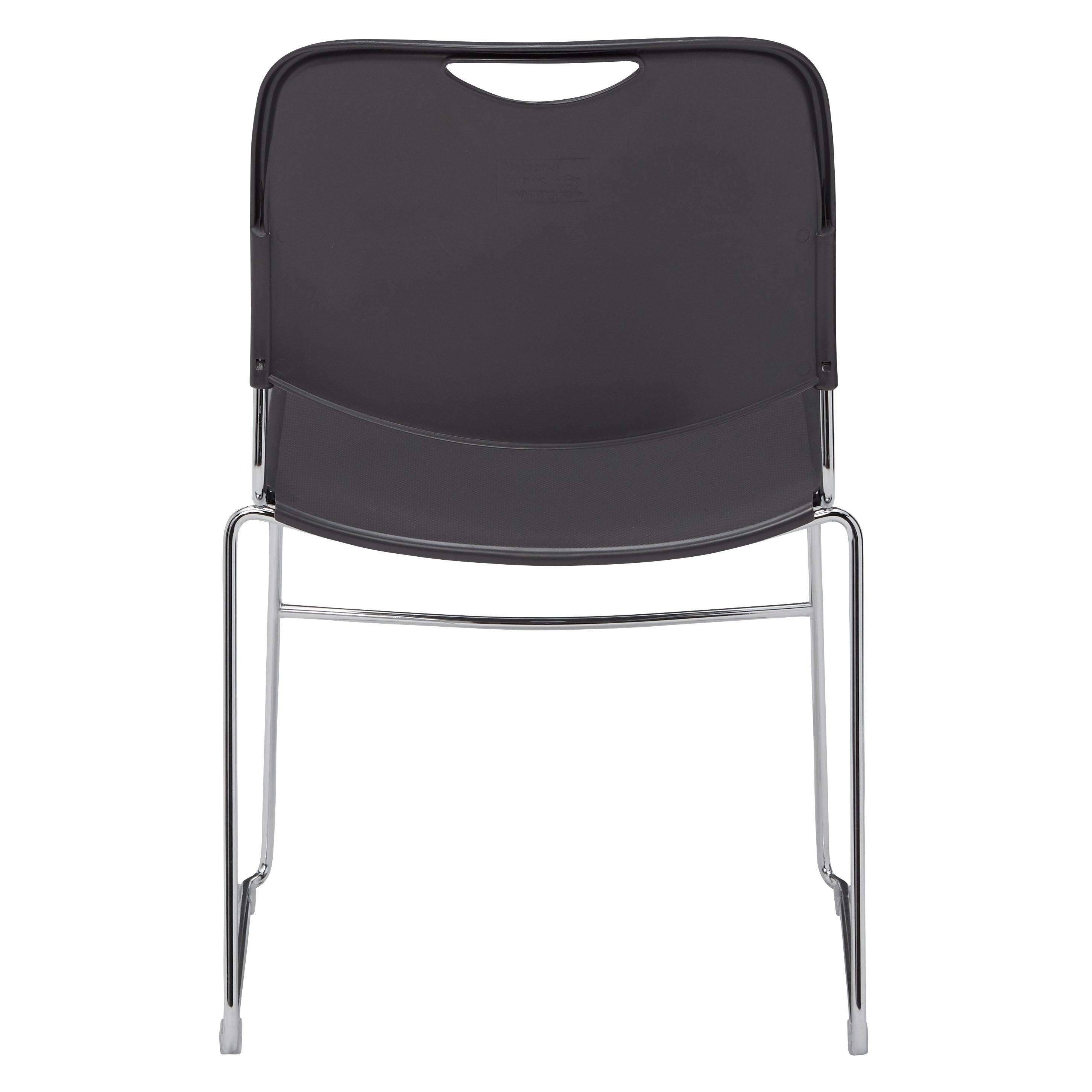 NPS® 8500 Series Ultra-Compact Plastic Stack Chair, Surface Color: Gunmetal , Frame Color: Chrome