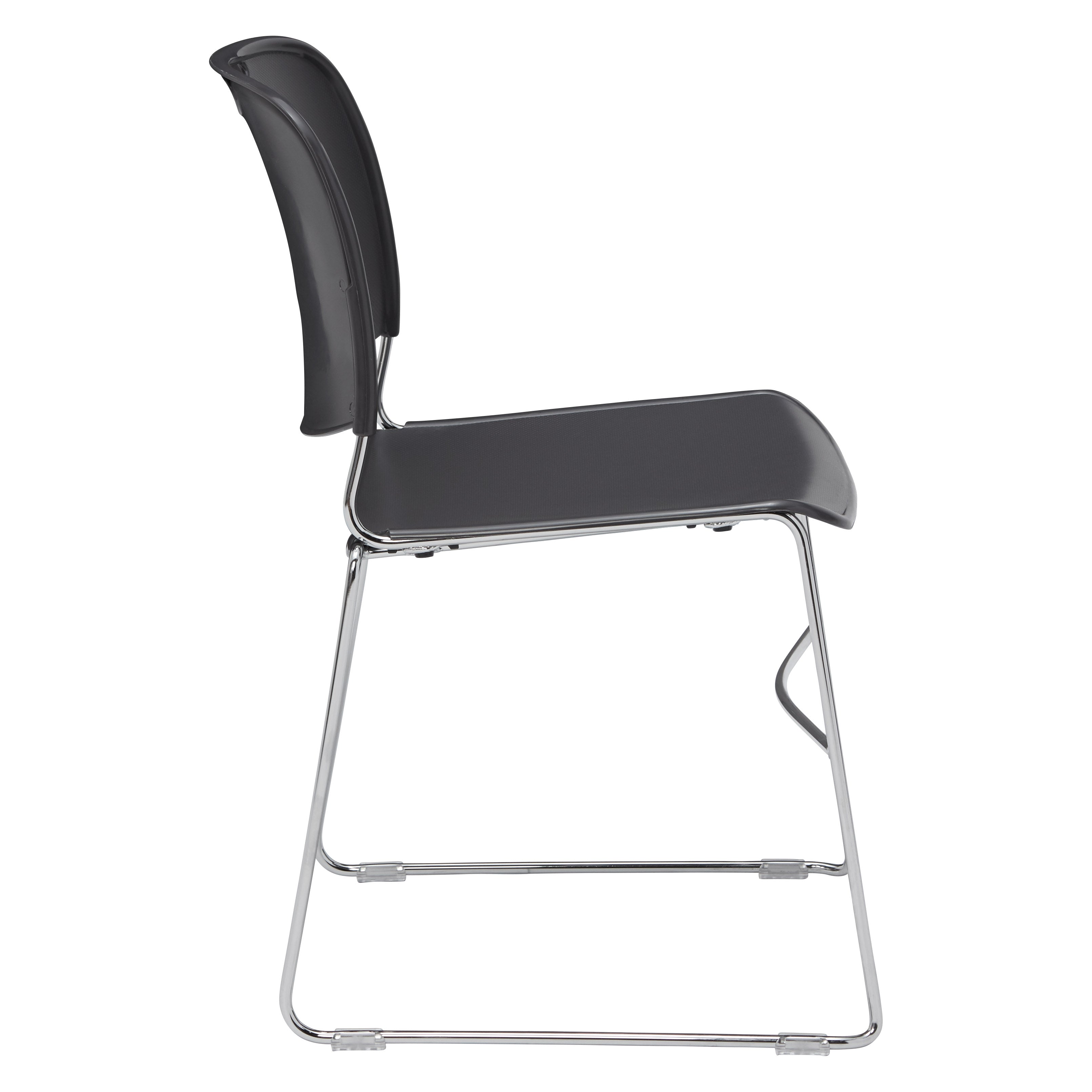 NPS® 8500 Series Ultra-Compact Plastic Stack Chair, Surface Color: Gunmetal , Frame Color: Chrome