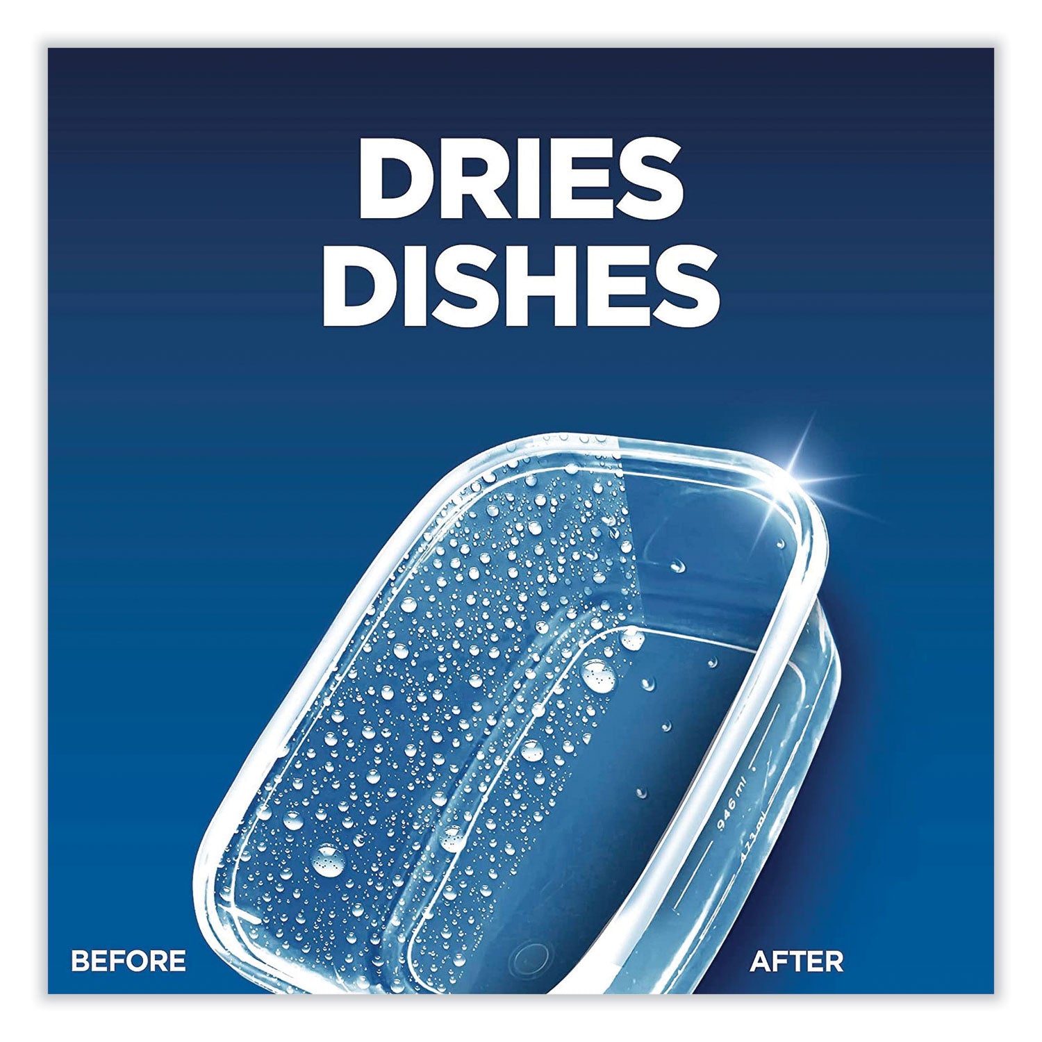 Finish Large Jet-Dry Rinse Aid - For Dish, Glass, Utensil - 16 fl oz (0.5 quart) - Original Scent - Recommended For: Spot Remover, Film Remover, Food Remover - Blue - 1 Each
