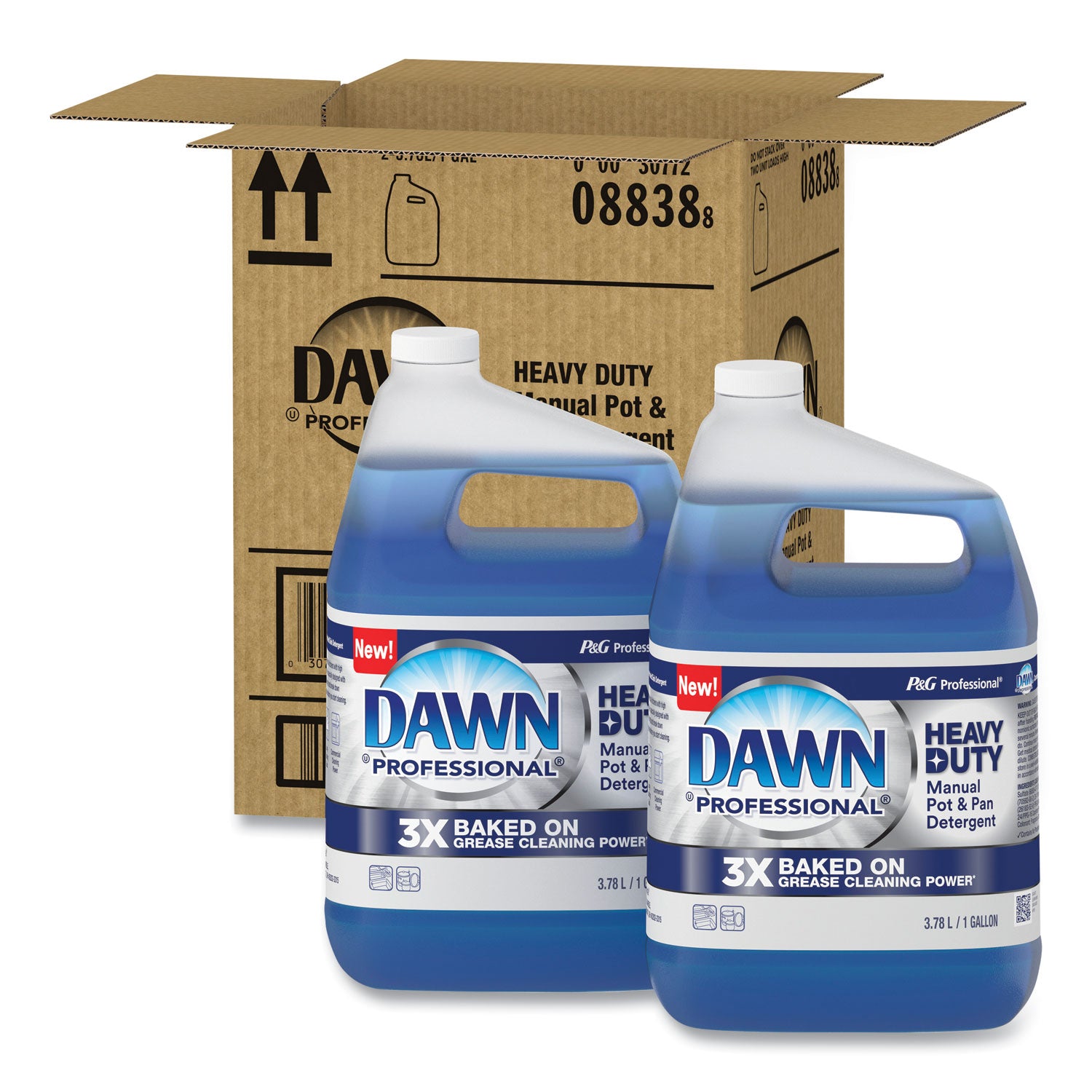 Dawn Manual Pot/Pan Detergent - 128 fl oz (4 quart) - Heavy Duty - Blue - 2 / Carton