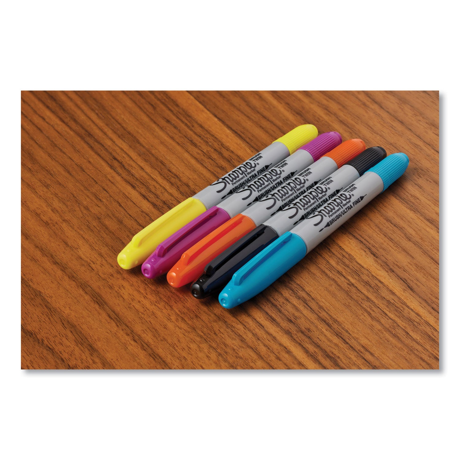 Sharpie Brush Twin Permanent Markers - Ultra Fine Brush Marker Point - Assorted Ink - 12 / Pack