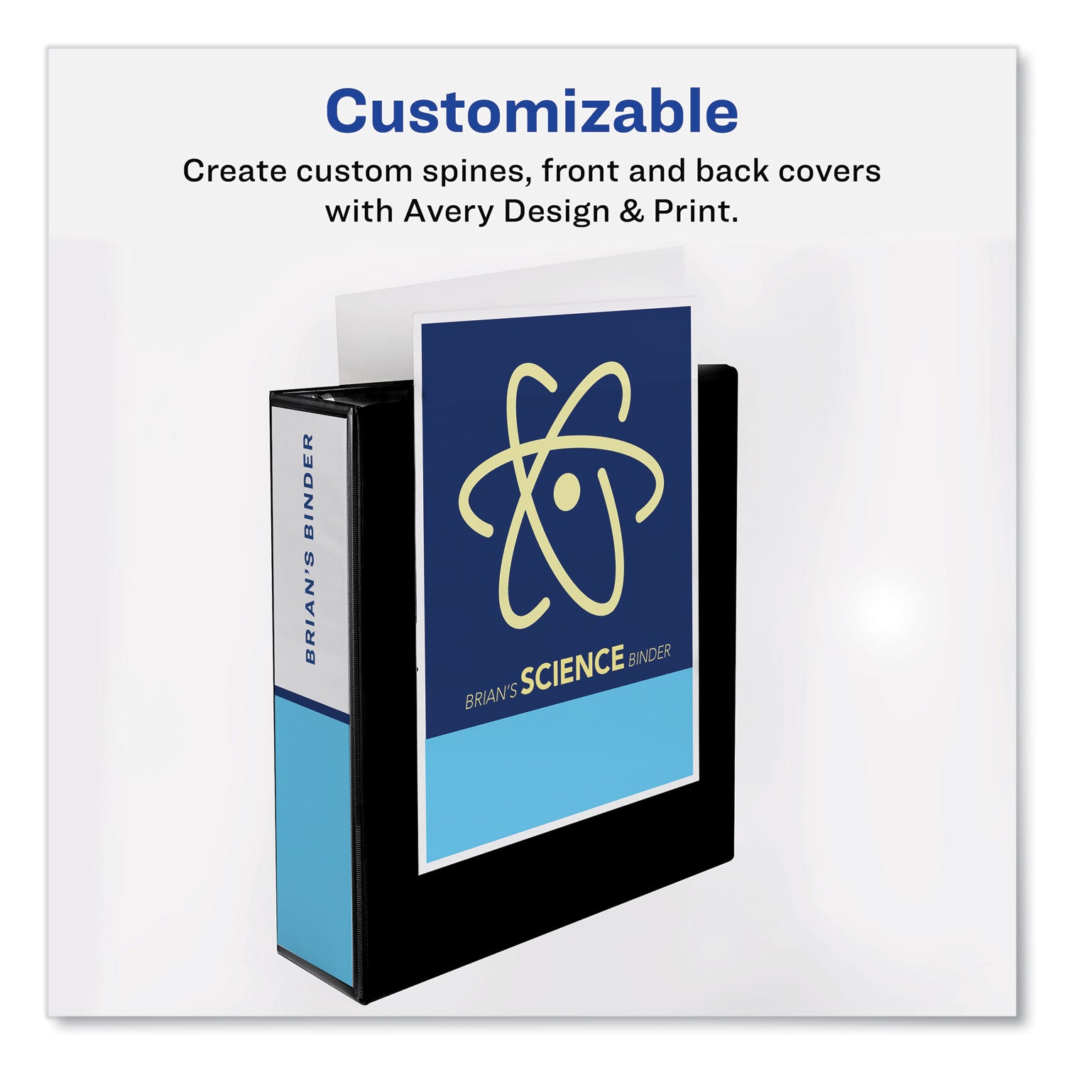 Heavy-Duty Non Stick View Binder With Durahinge And Slant Rings, 3 Rings, 3" Capacity, 11 X 8.5, Black, (5600)