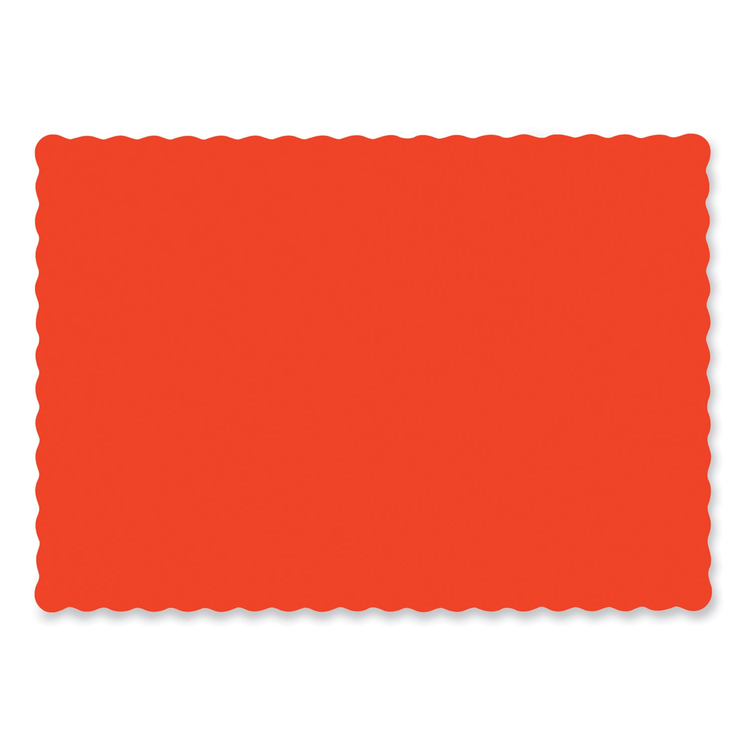 Solid Color Scalloped Edge Placemats, 10 x 14, Bittersweet, 1,000/Carton