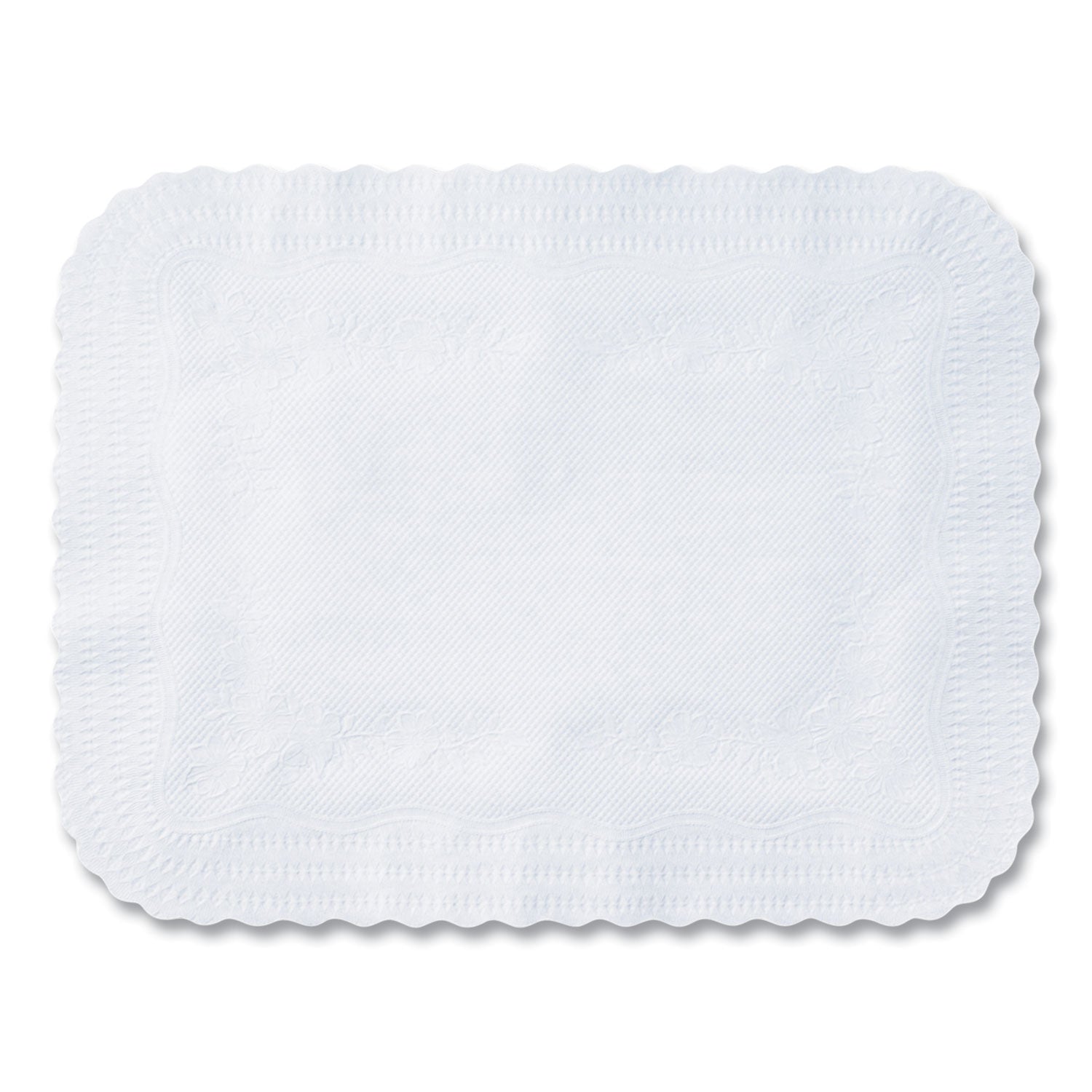 Scalloped Edge Traymat, Bond Paper, 12.75 x 16.5, White, 1,000/Carton
