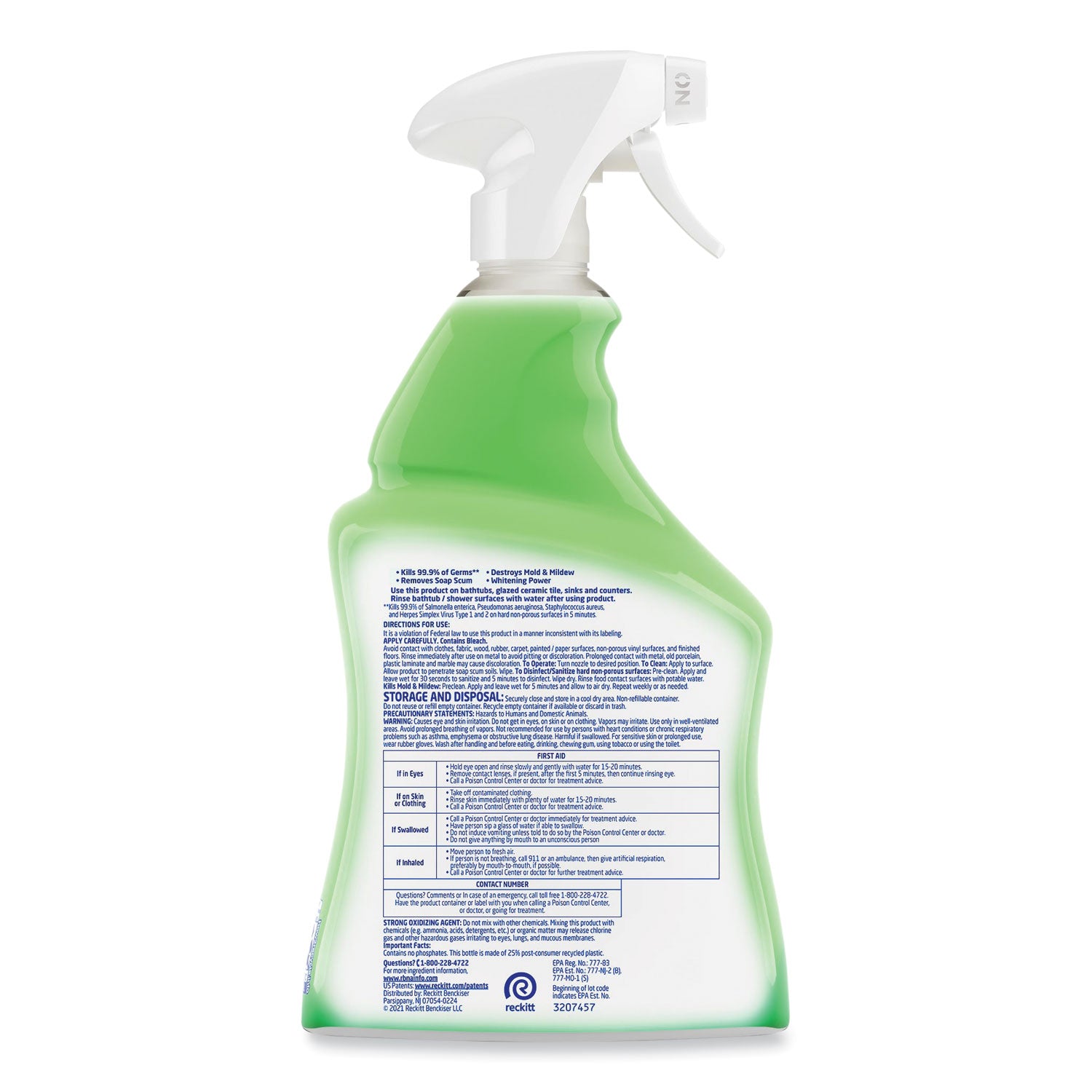 Lysol Multi-Purpose Cleaner with Bleach - For Multipurpose - 32 fl oz (1 quart) - Recommended For: Stain Remover, Soap Scum Remover - Kill Germs, Disinfectant, Anti-bacterial - White - 1 Each