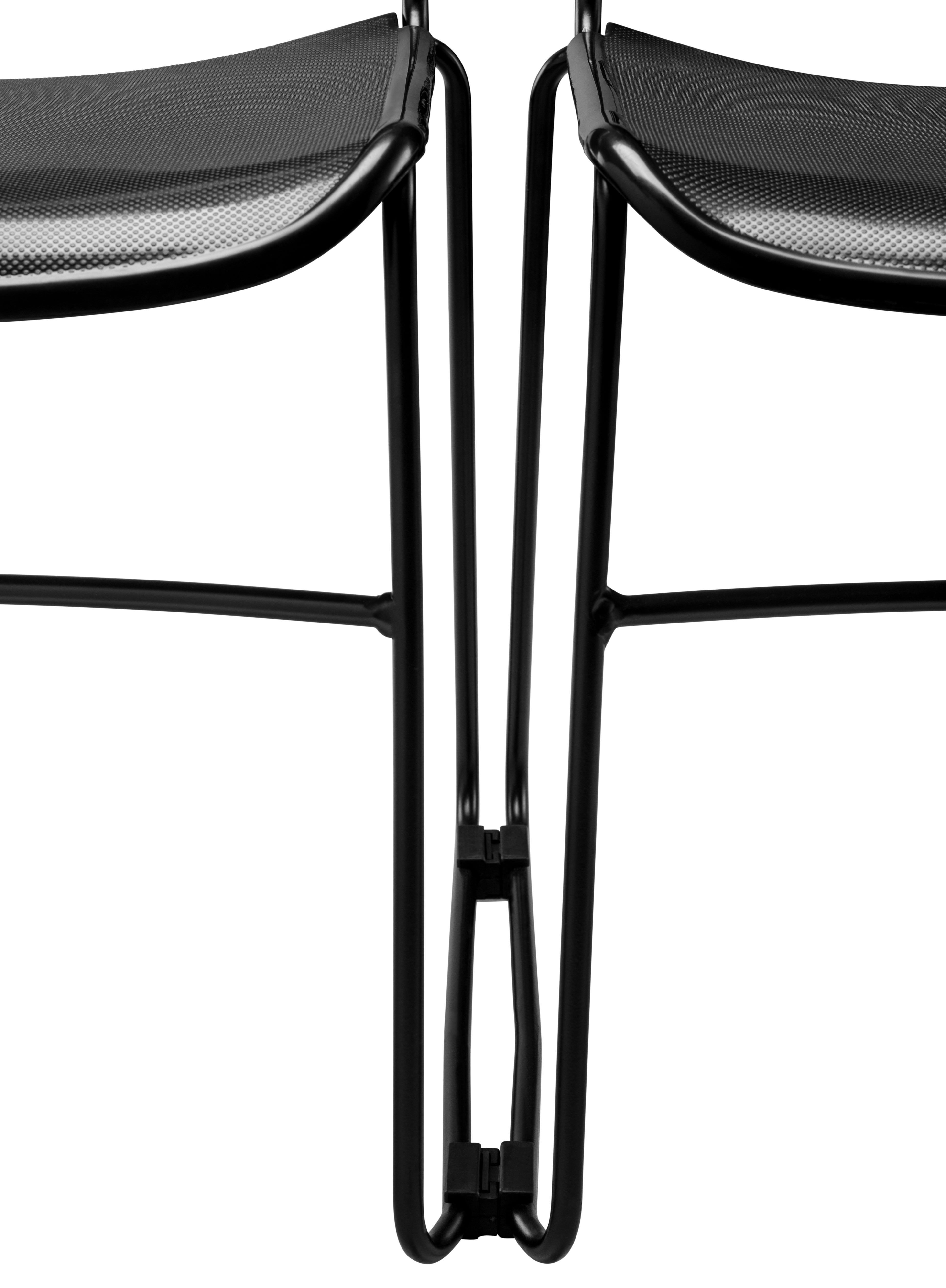 Basics by NPS® 850 Series Multi-Purpose Ultra Compact Stack Chair, Surface Color: Black, Frame Color: Black