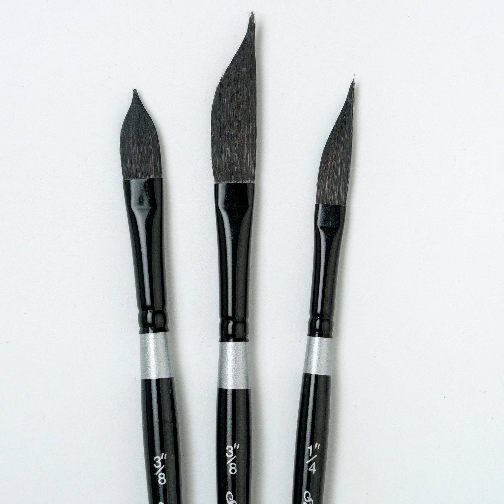 Black Velvet Dagger/Oval Brushes, Set of 3