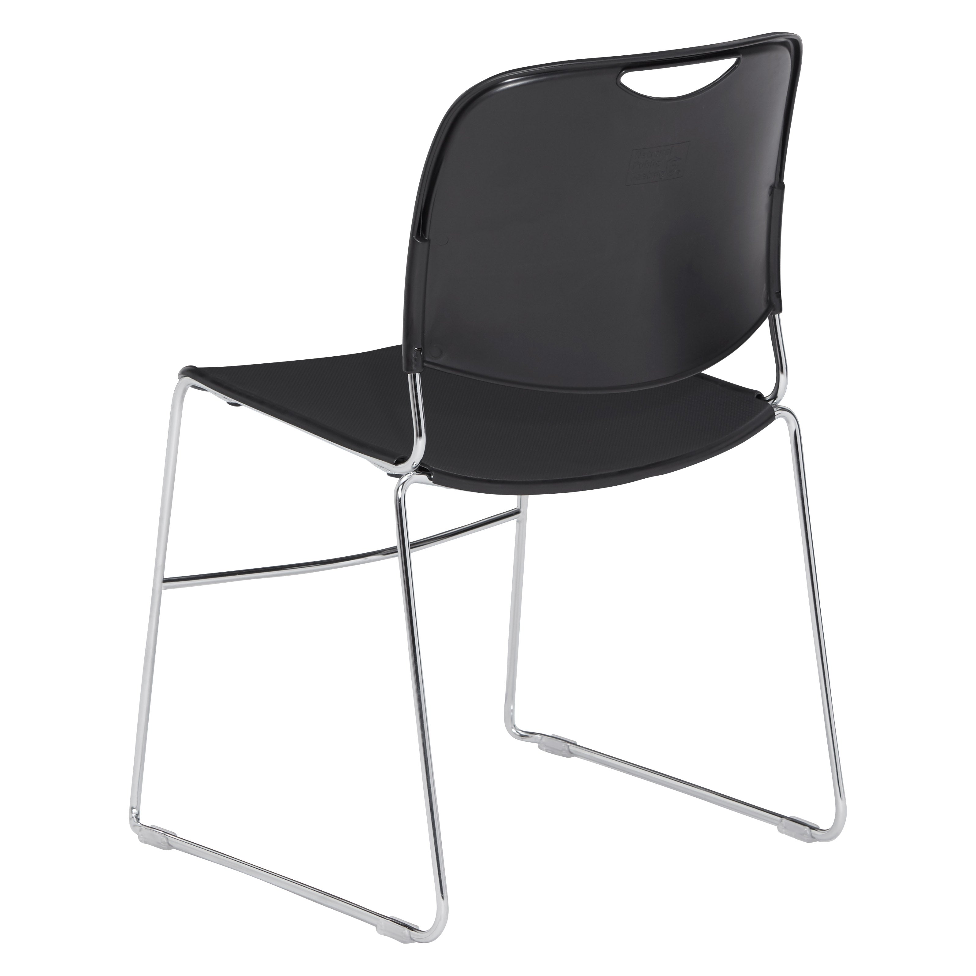 NPS® 8500 Series Ultra-Compact Plastic Stack Chair, Surface Color: Black, Frame Color: Chrome