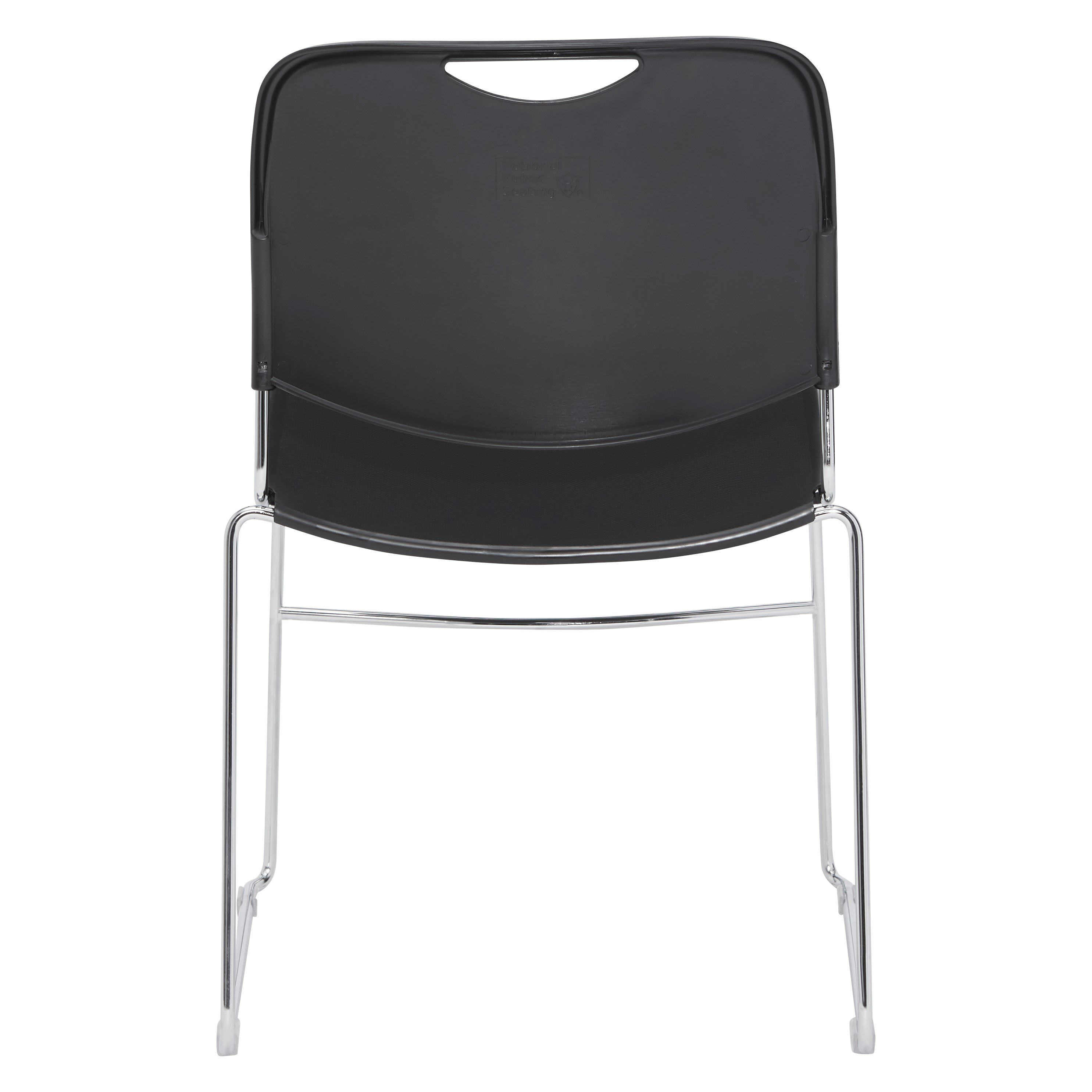 NPS® 8500 Series Ultra-Compact Plastic Stack Chair, Surface Color: Black, Frame Color: Chrome