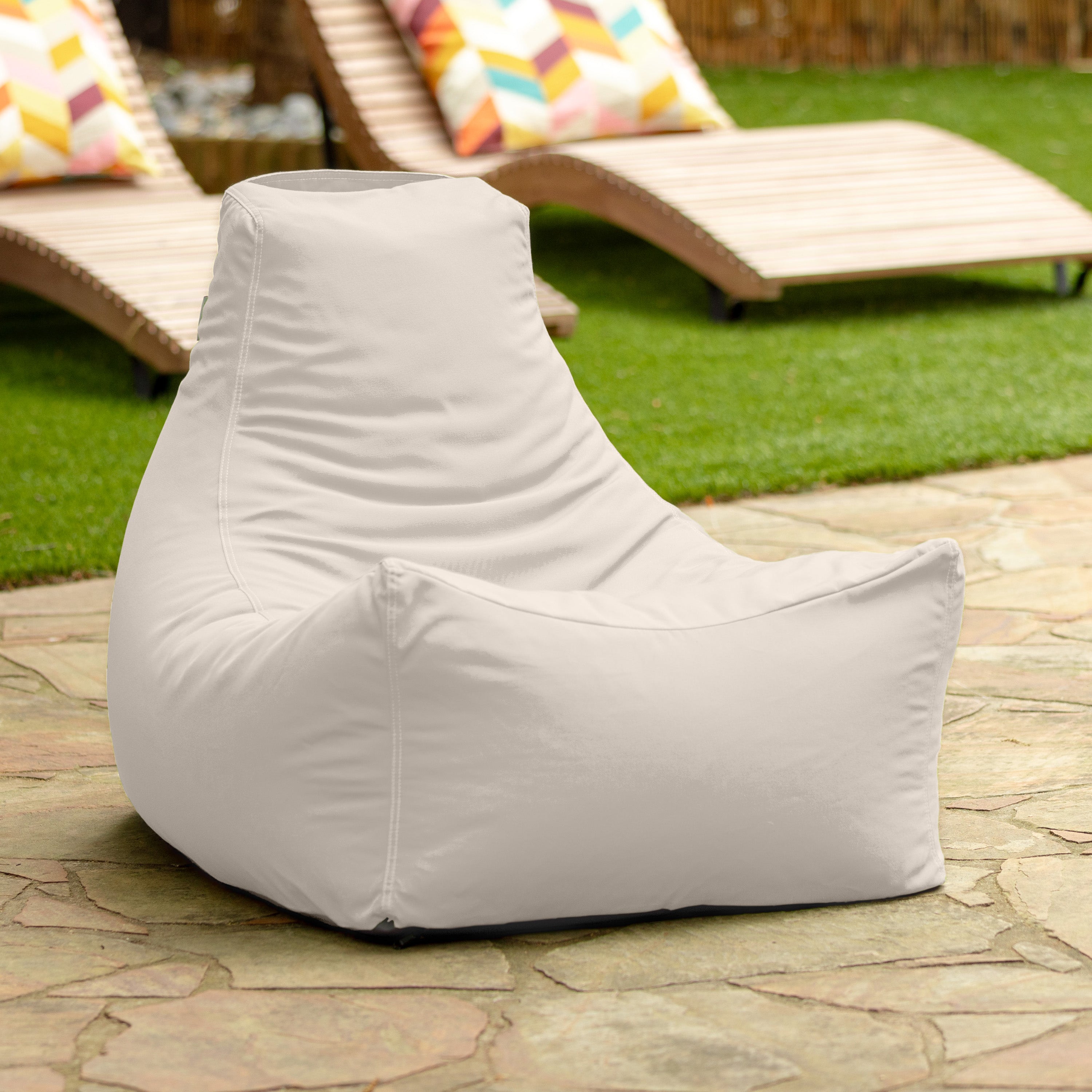 Jaxx Juniper Outdoor Bean Bag Patio Chair & Poolside Lounge, White