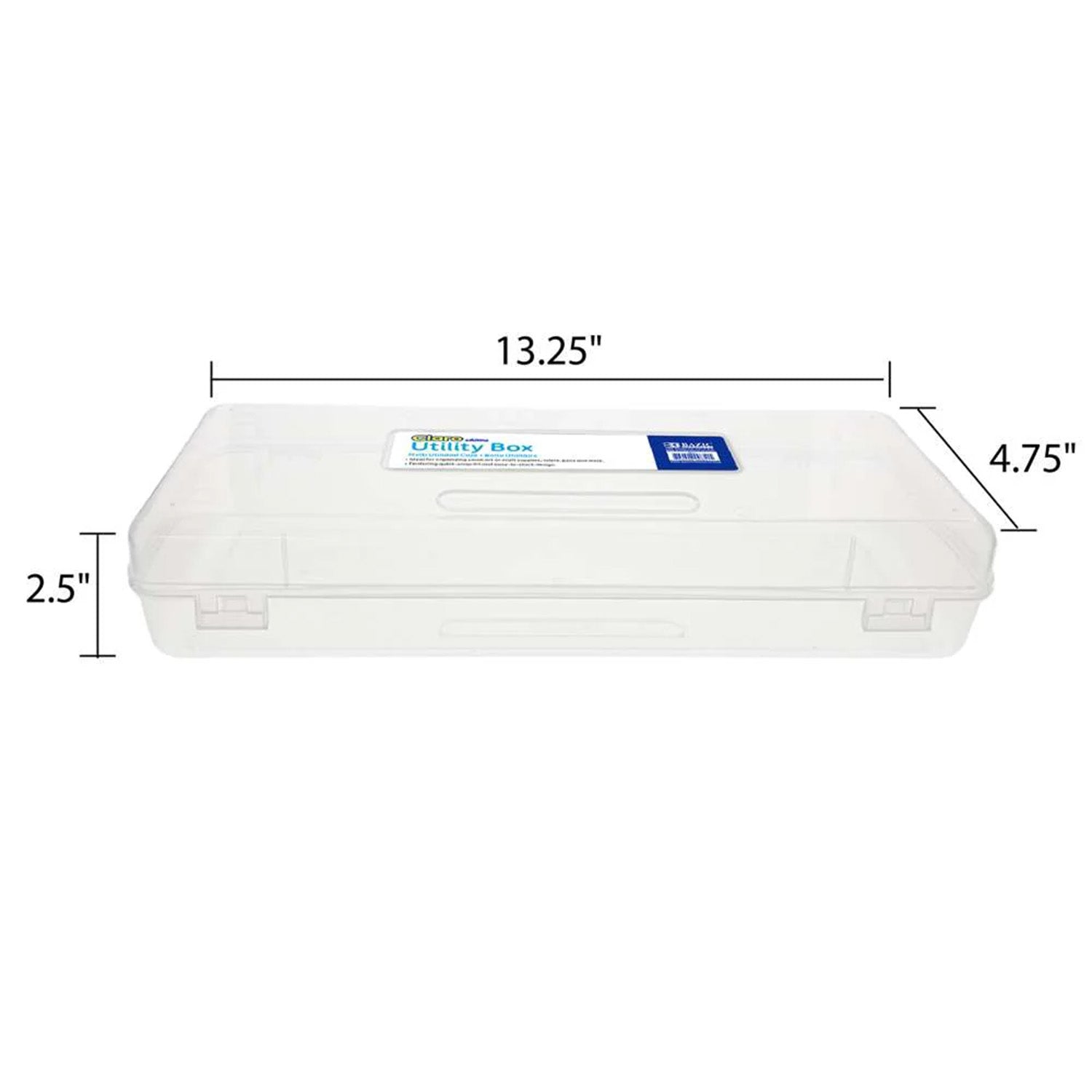 Multipurpose Ruler-Length Utility Box, Clear