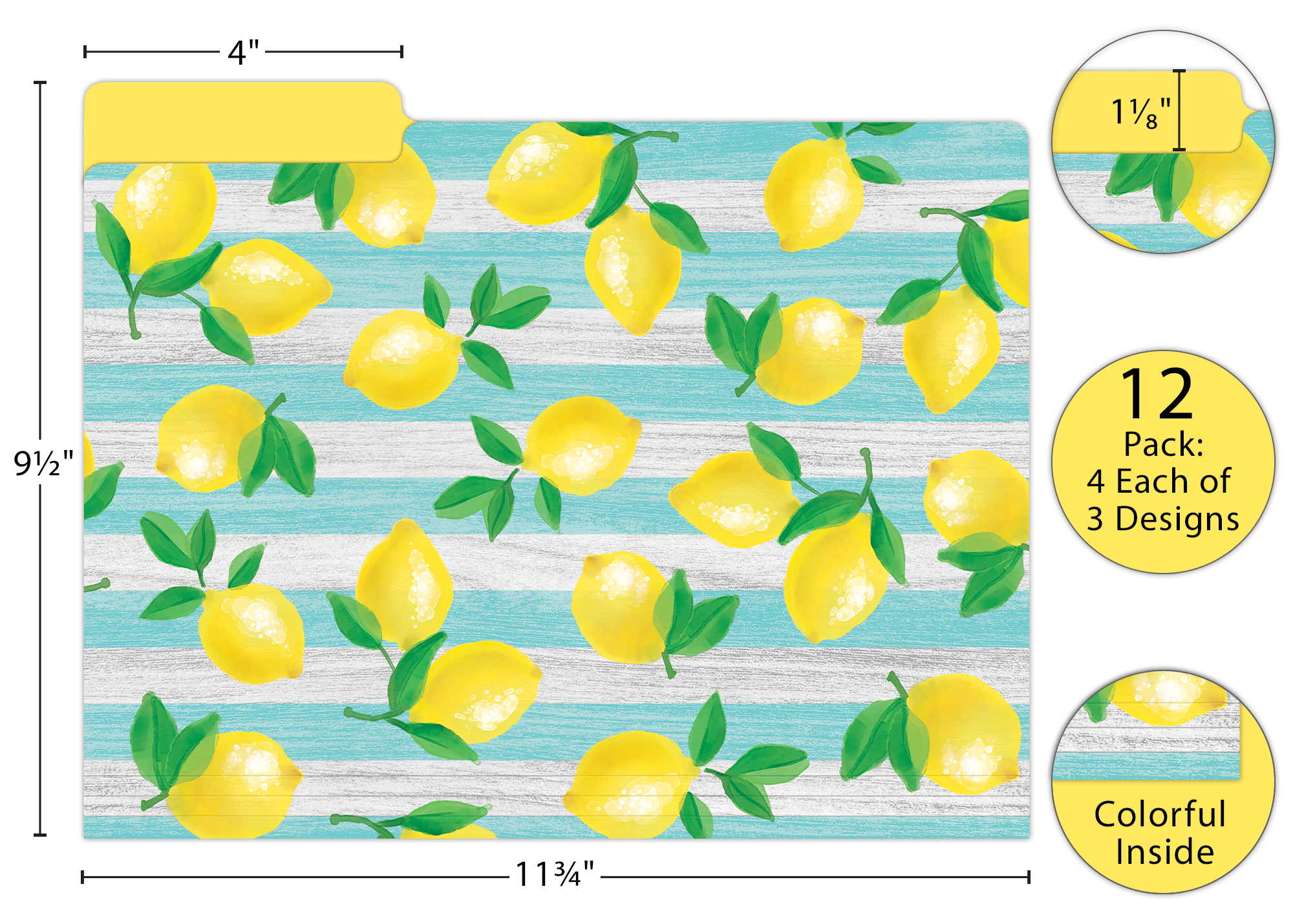 Lemon Zest File Folders