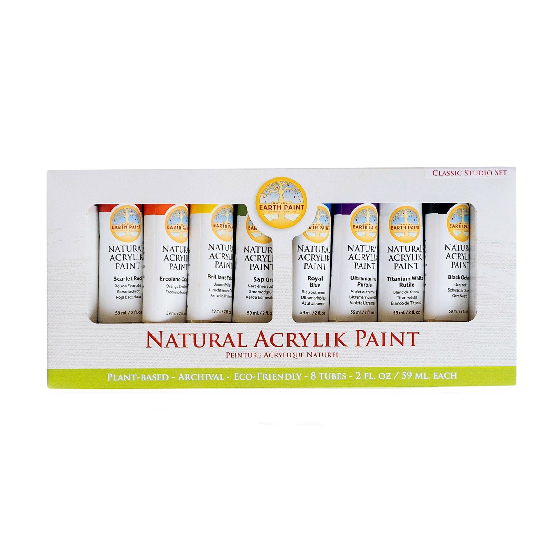 Natural Acrylik Paint - Classic Studio Set - 8 Pack
