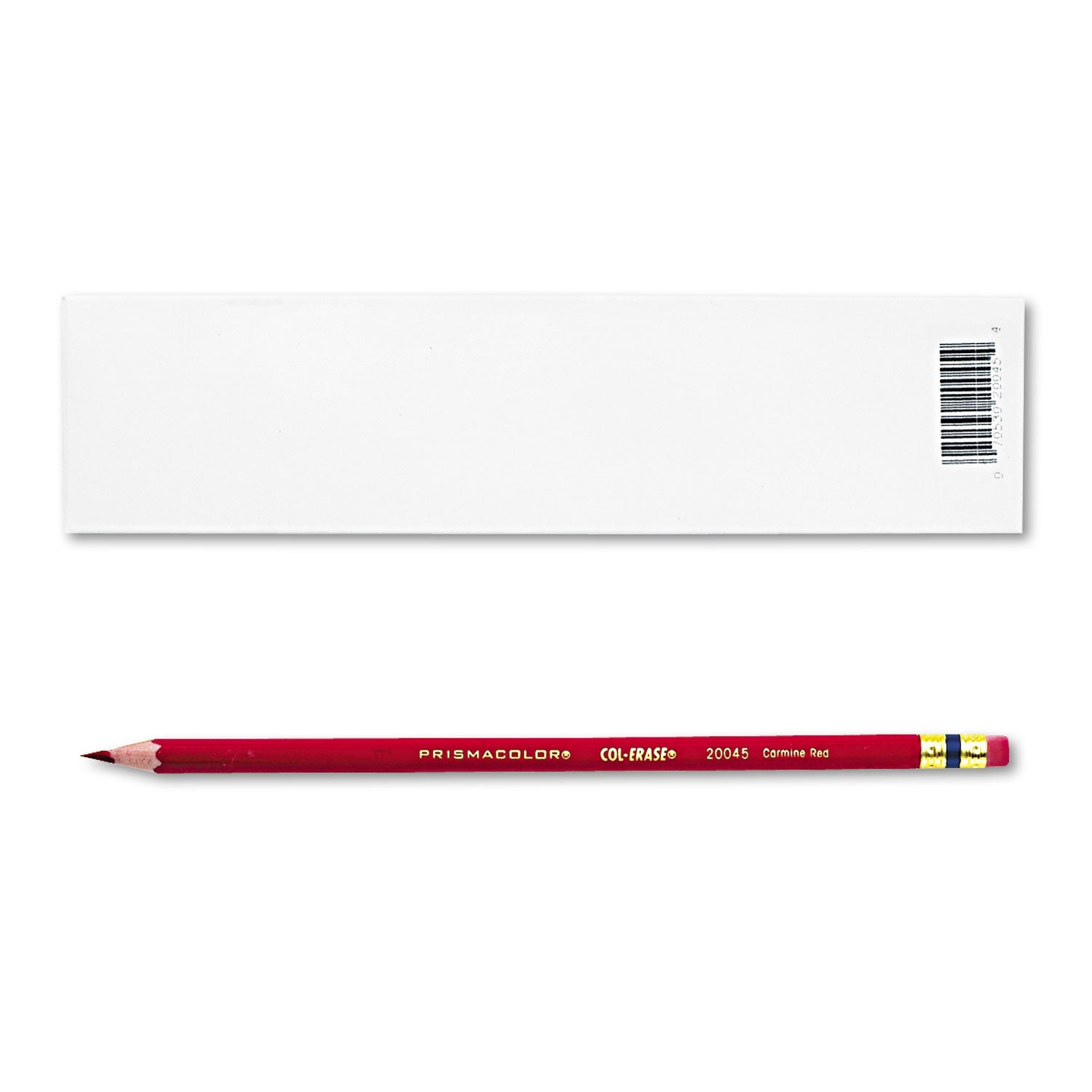Col-Erase Pencil with Eraser, 0.7 mm, 2B, Carmine Red Lead, Carmine Red Barrel, Dozen