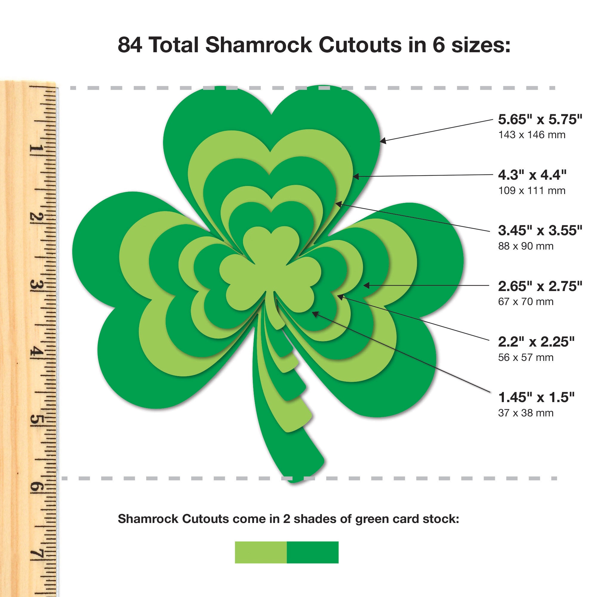 Punch Out Paper Cutouts, Spring Holiday Shapes, Valentine Hearts, Shamrocks & Easter Bunny, 228 Pieces