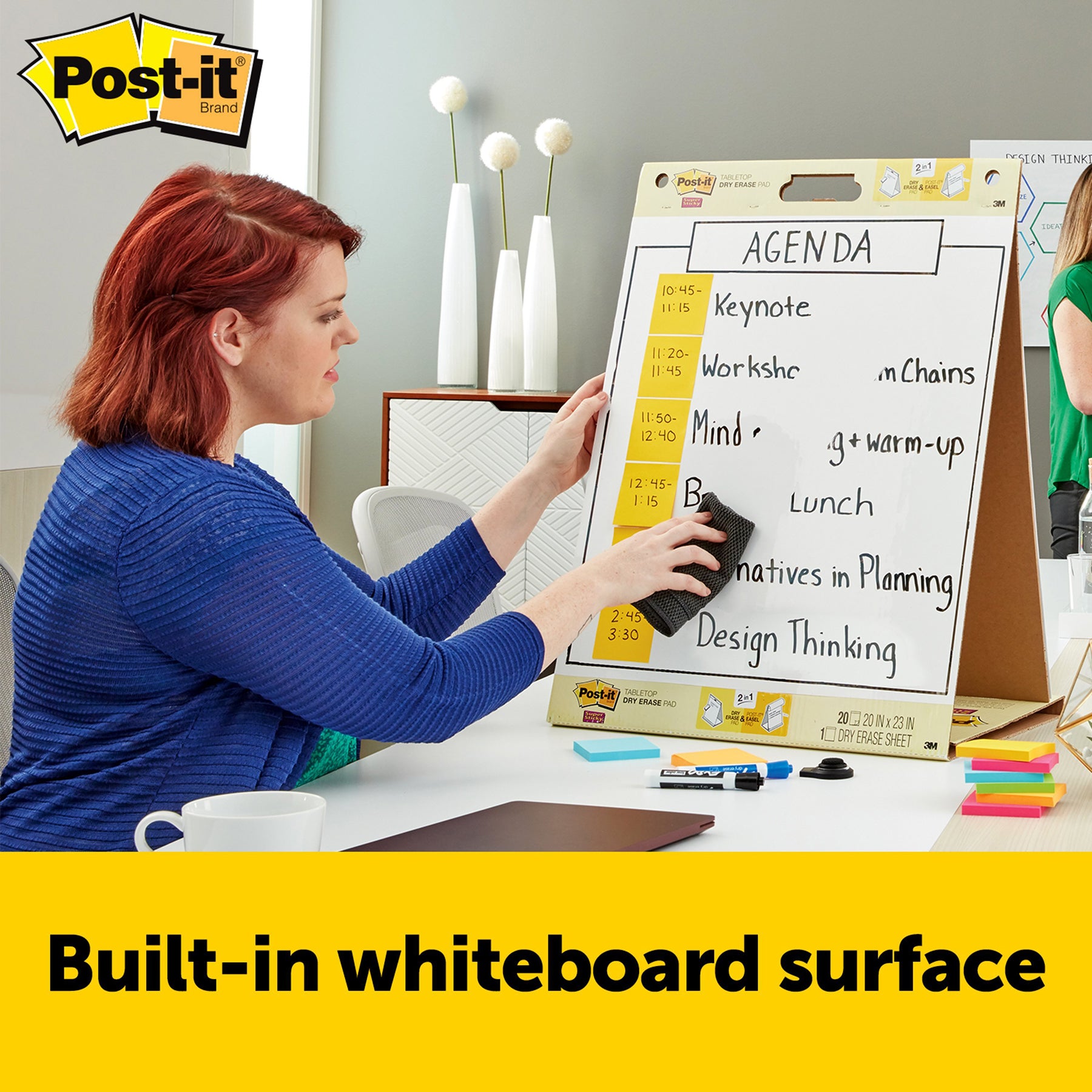Super Sticky Tabletop Easel Pad with Dry Erase Surface, 20 Sheets, 20" x 23", White