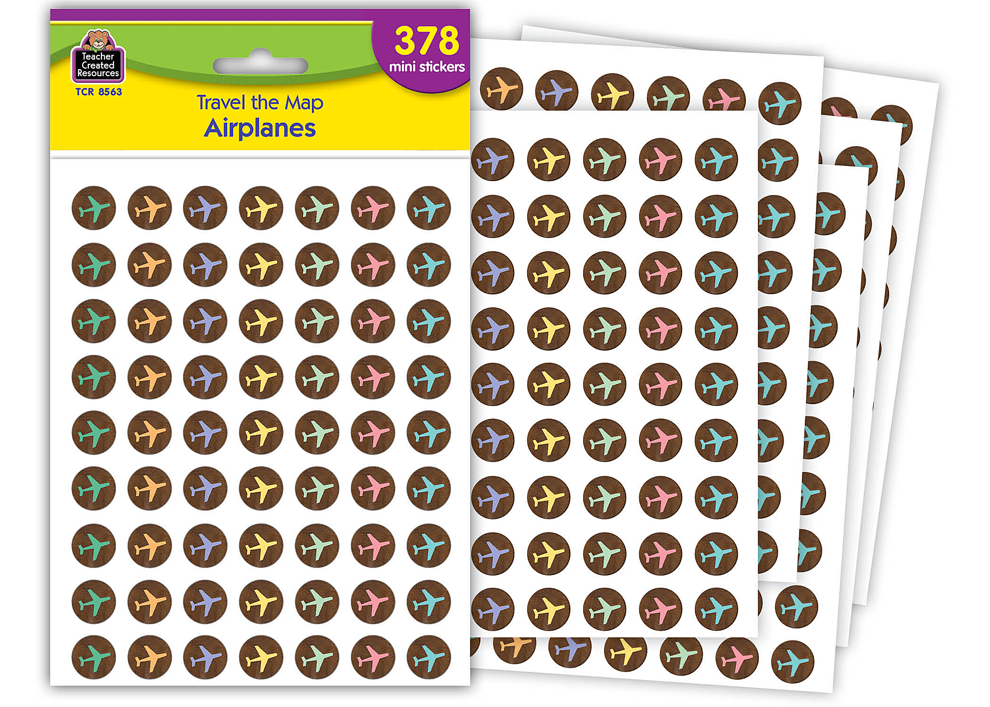 Travel the Map Airplanes Mini Stickers