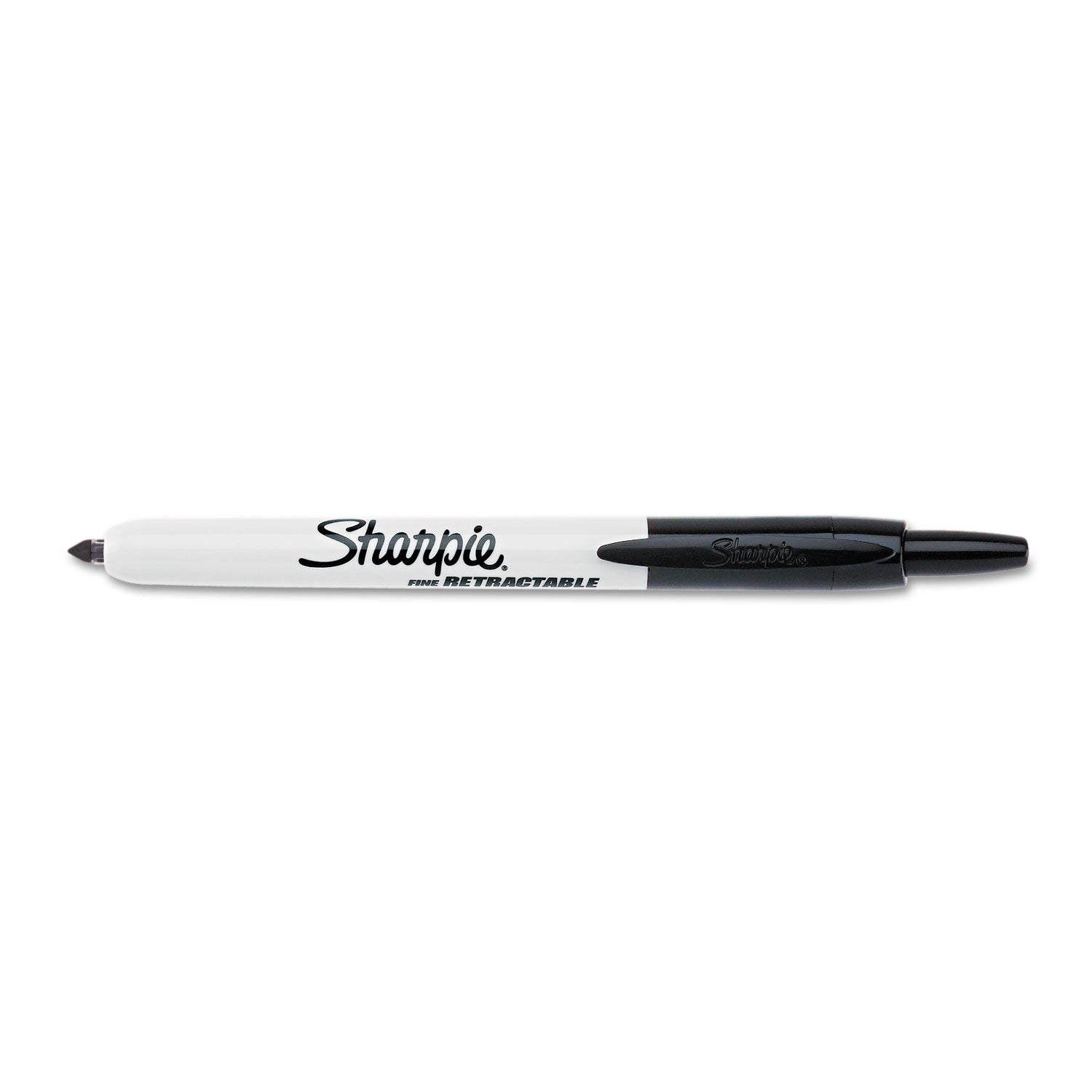 Sharpie Retractable Permanent Marker - Fine Marker Point - Retractable - Black Ink - 1 - 1 Dozen