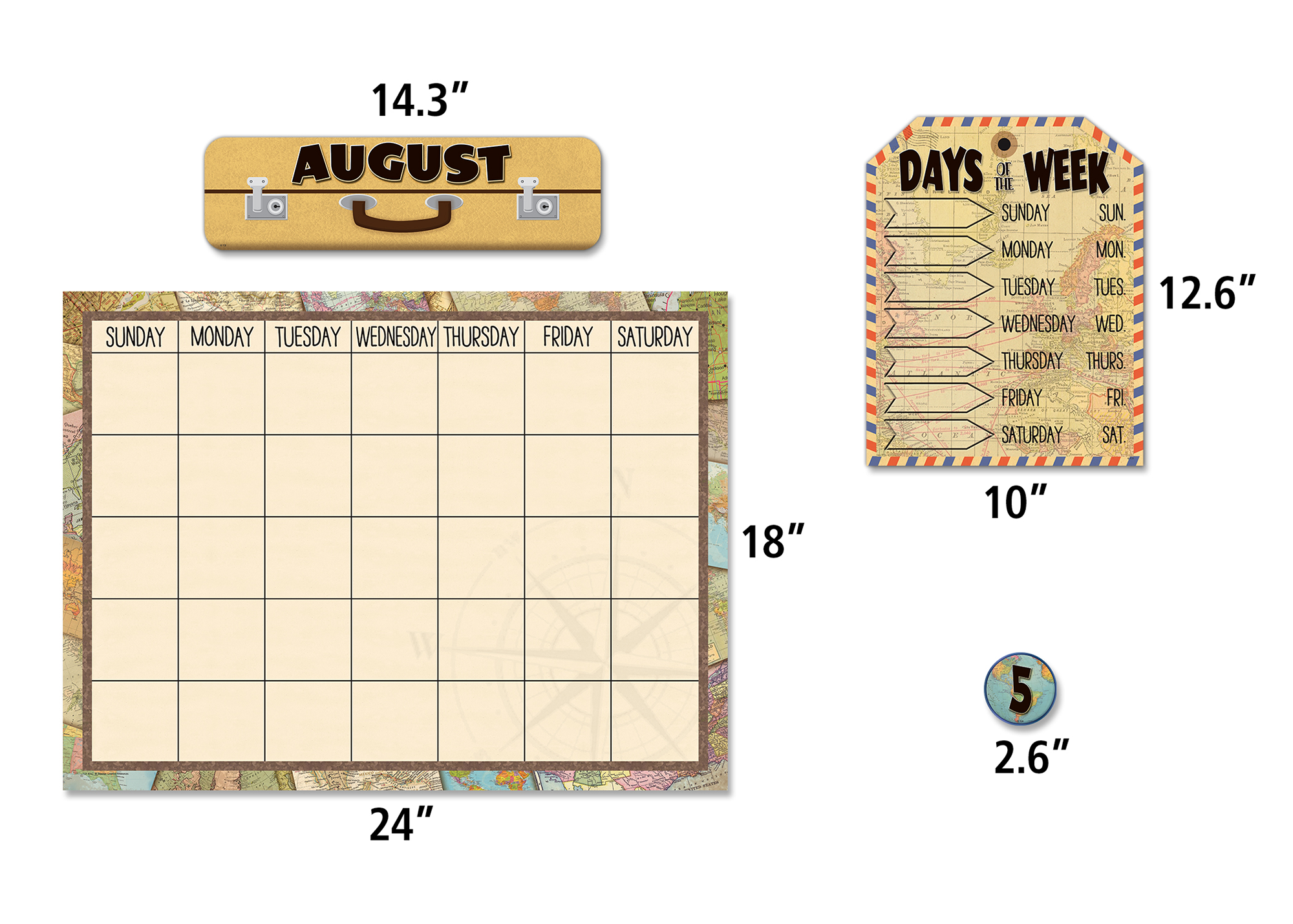 Travel the Map Calendar Bulletin Board