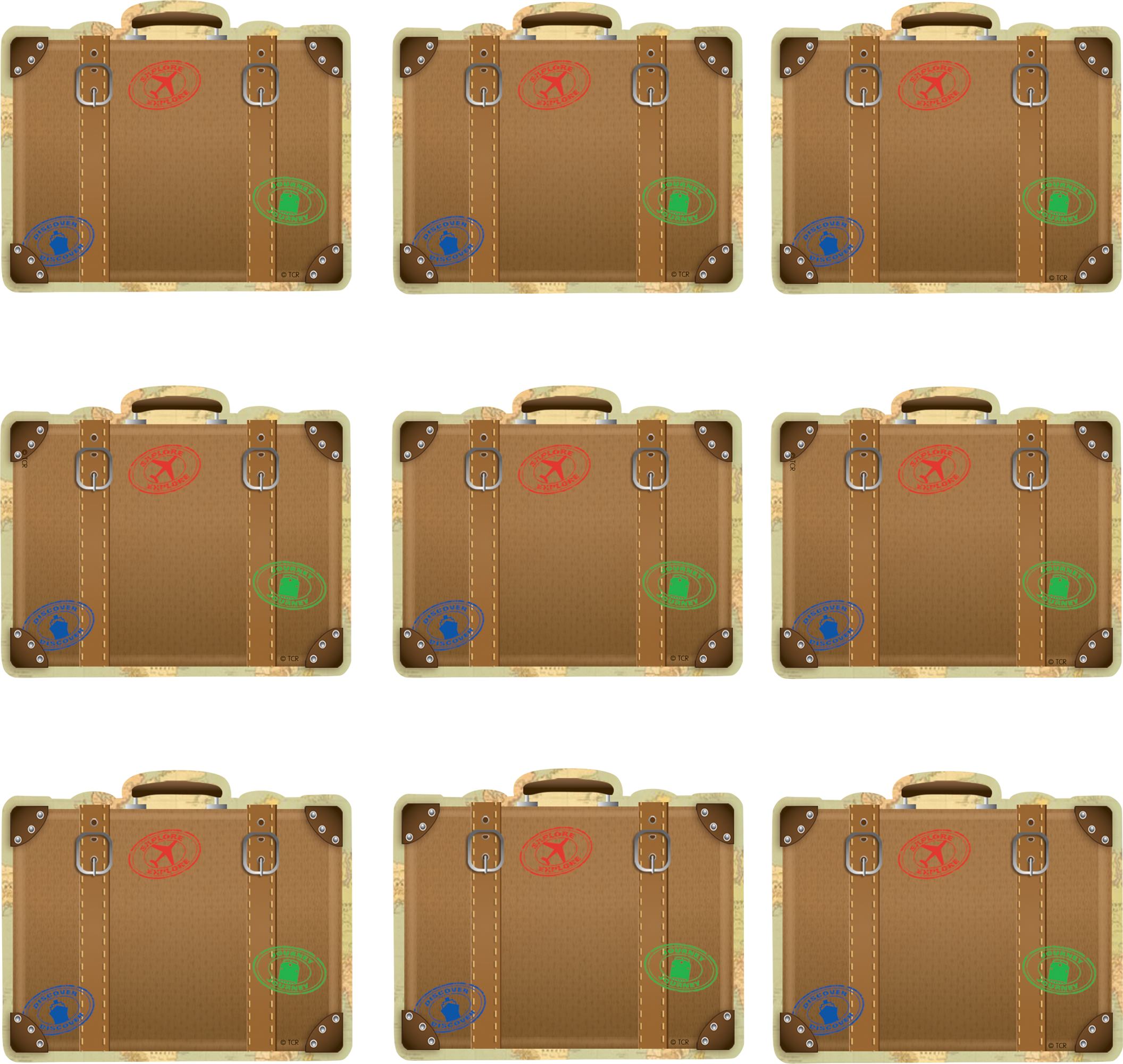 Travel the Map Luggage Mini Accents