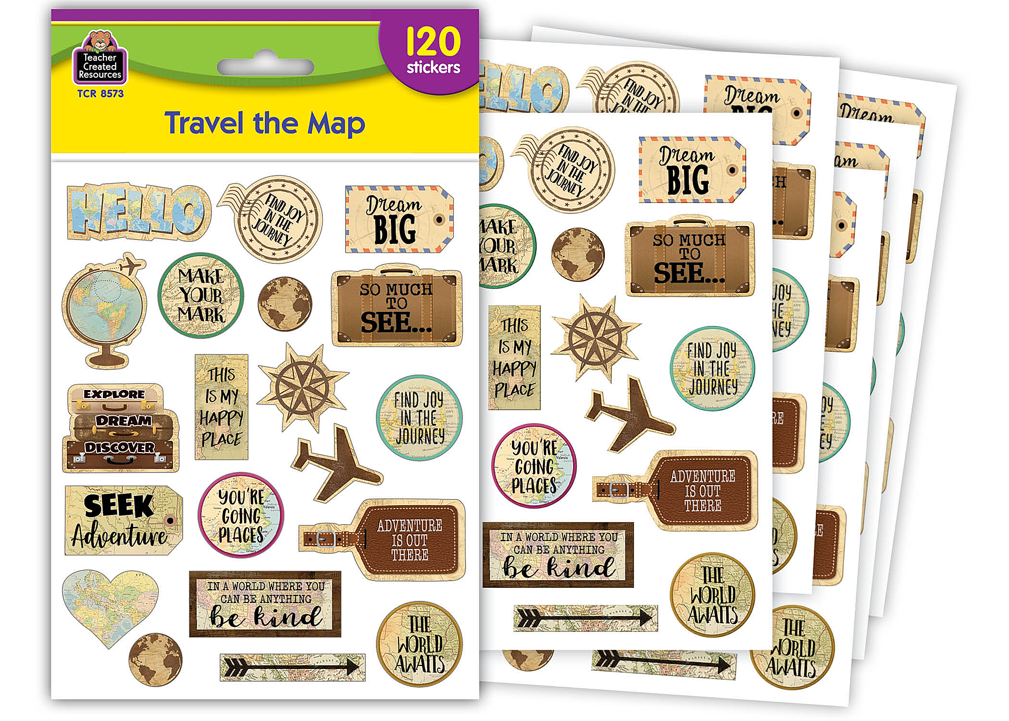 Travel the Map Stickers