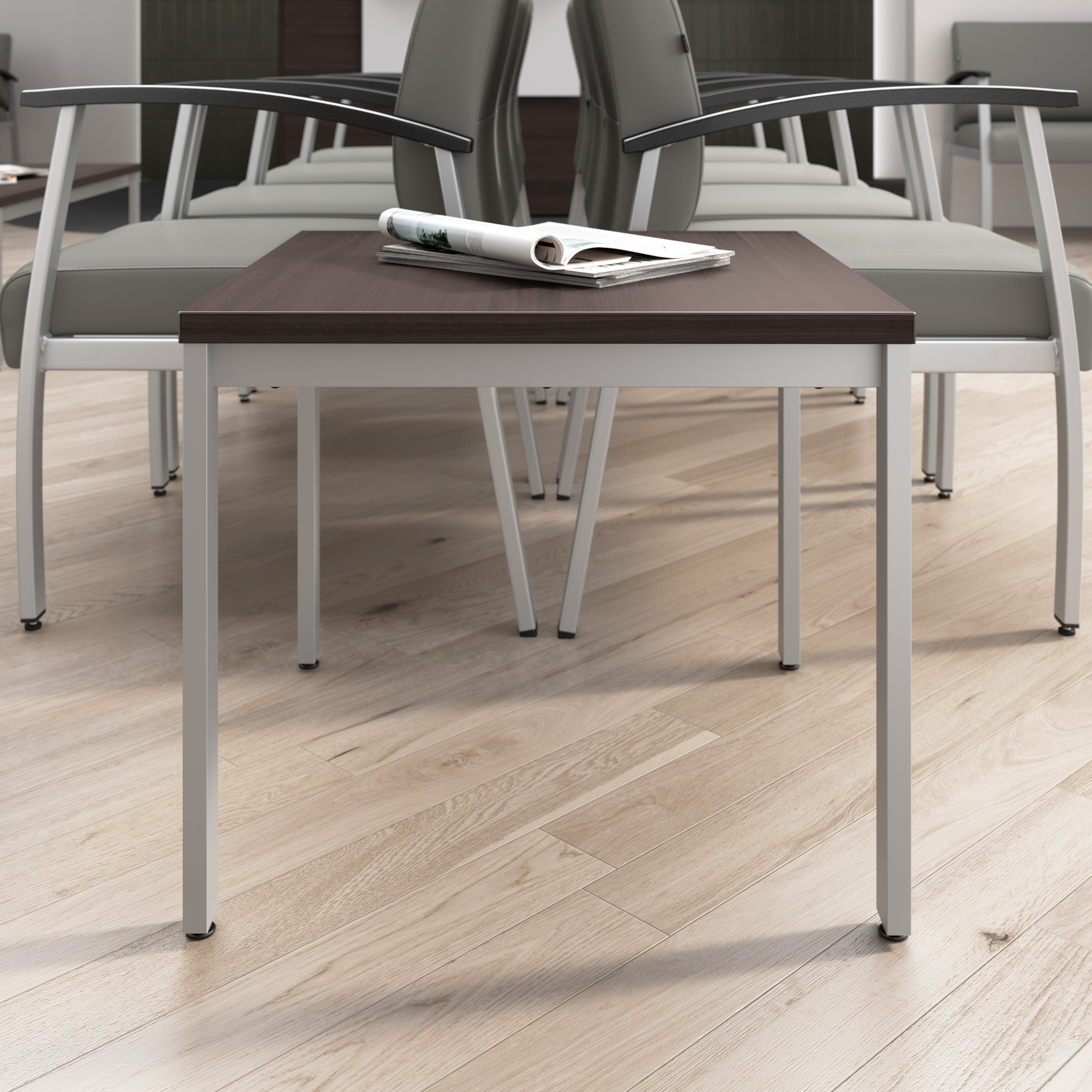 Bush Business Furniture Arrive Waiting Room End Table in Storm Gray - 23.35" Width x 23.35" Depth x 20.1" Height