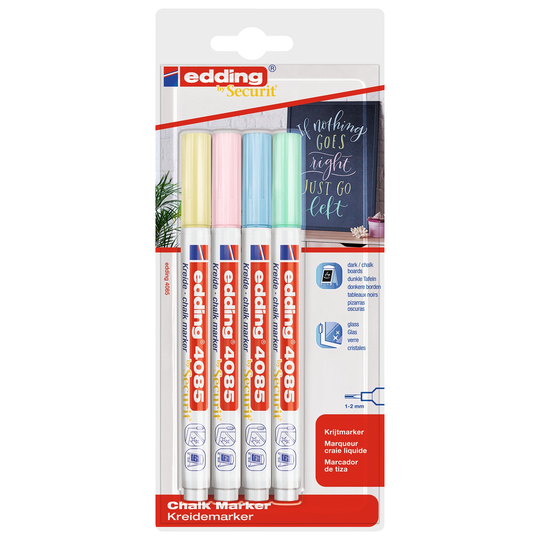 edding 4085 Chalk Marker Blister 4pk - Pastel