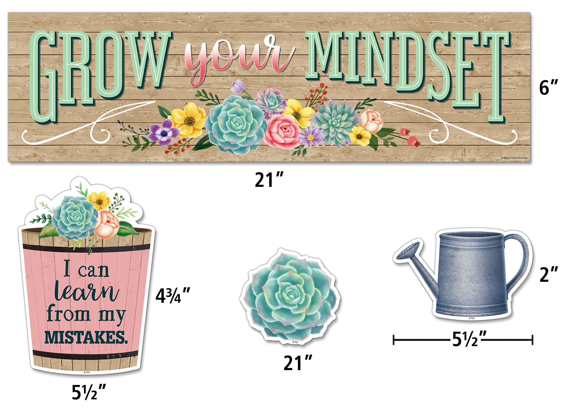 Rustic Bloom Grow Your Mindset Mini Bulletin Board