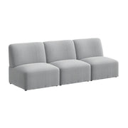 Bush Business Furniture Assemble Modular 3 Seater Sectional Lounge Sofa in Fog Fabric - 89.76" Width x 30.51" Depth x 29.92" Height