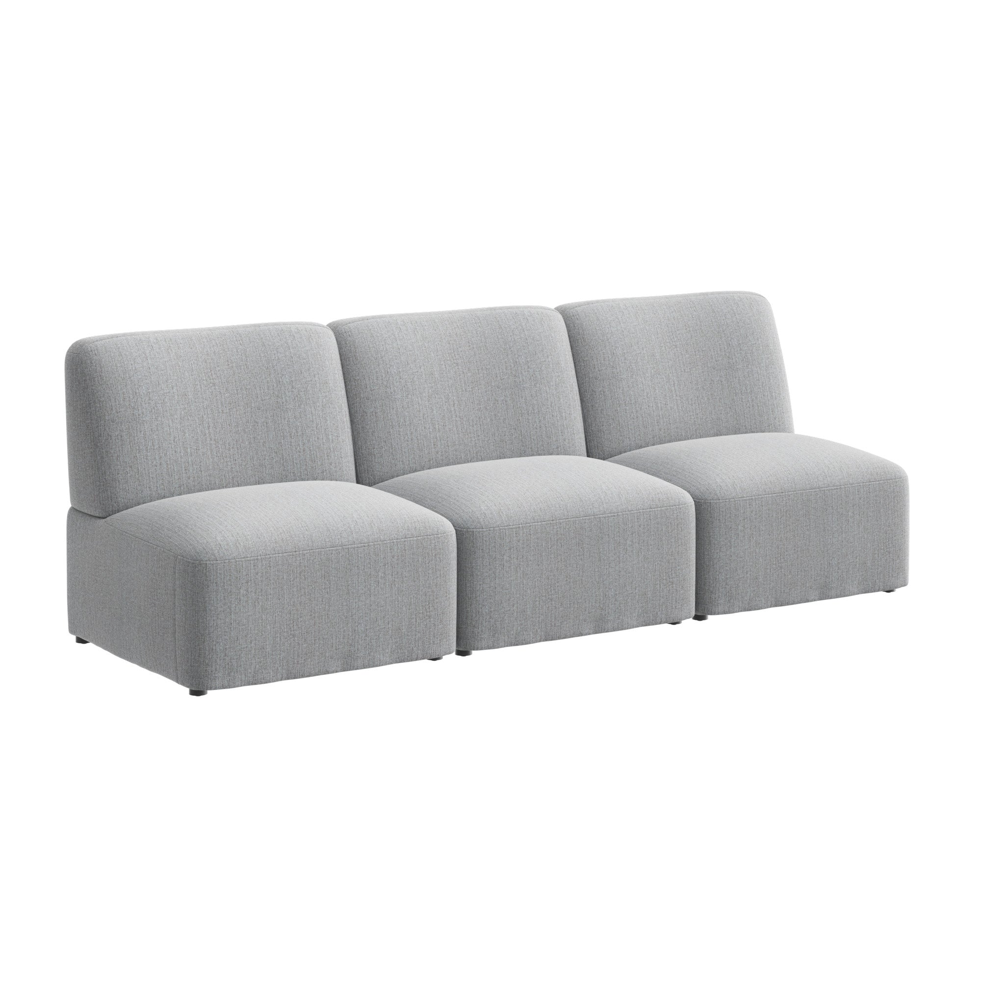 Bush Business Furniture Assemble Modular 3 Seater Sectional Lounge Sofa in Fog Fabric - 89.76" Width x 30.51" Depth x 29.92" Height