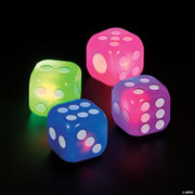 Flashing Rubber Dice - 12 Pieces
