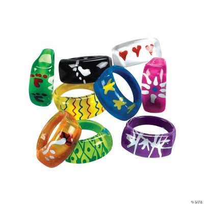 Acrylic Ring Asst - 48 Pieces