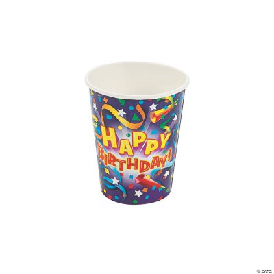 Birthday Cups Purple Design - 250 Pieces