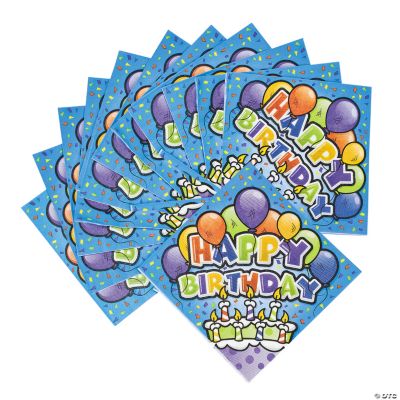 Happy Birthday Cake Napkins 2 Ply - 250 Pieces