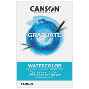 Graduate Watercolor Pad, Foldover Binding, 20 Sheet, 5.5x8.5 inch, 1 Count