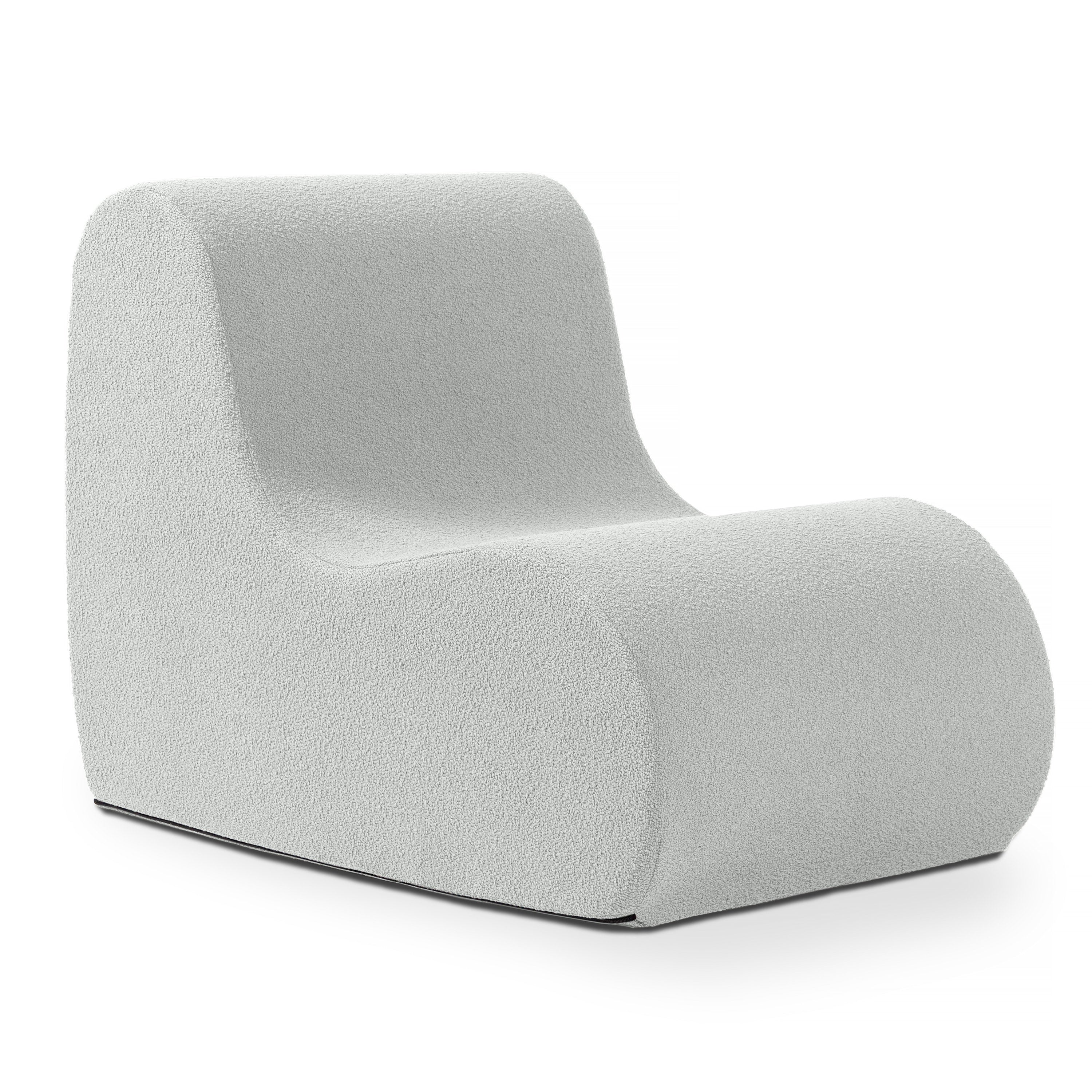 Jaxx Uptown Modern Armless Accent Chair, Boucle Navy