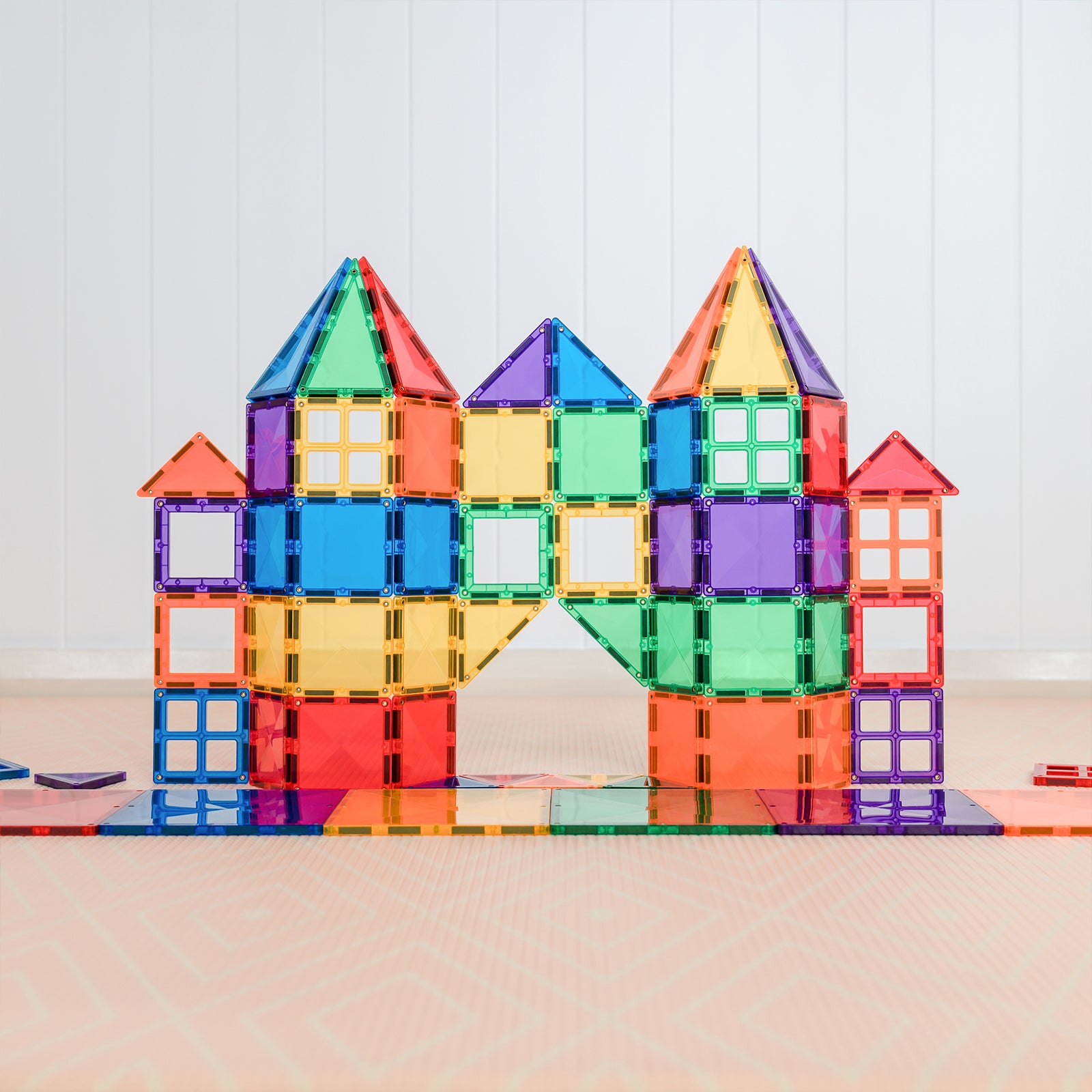 Magnetic Tiles Rainbow Starter Pack, 60 Pieces