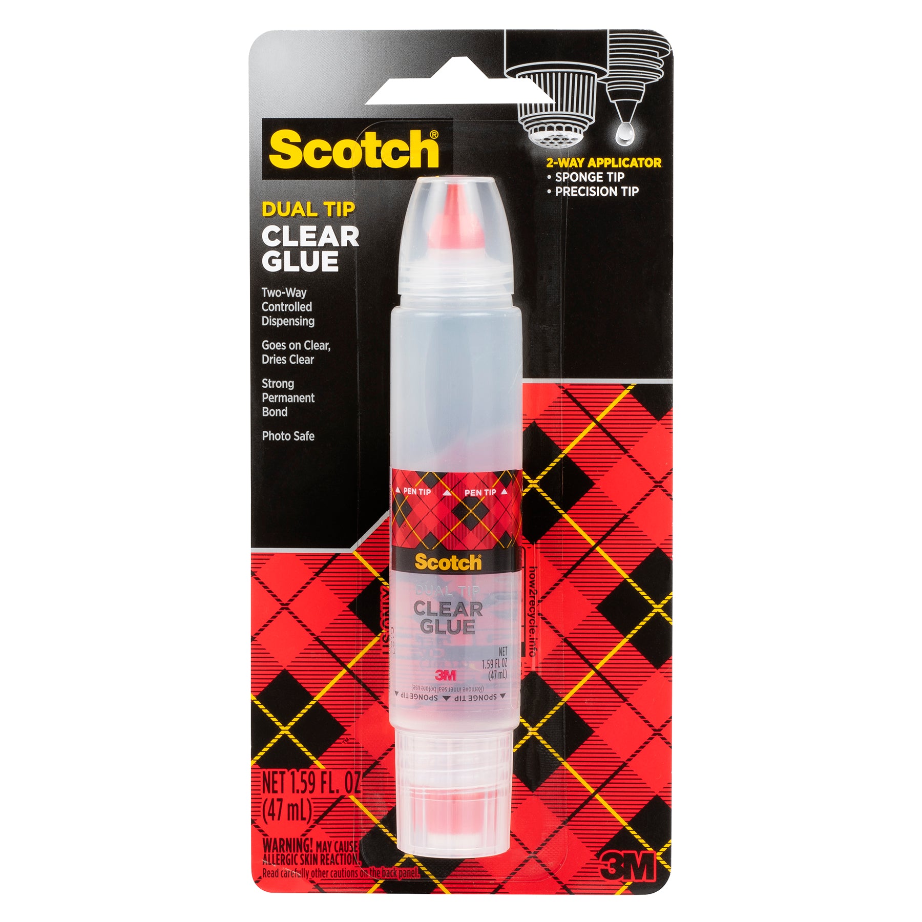 Clear Glue in 2-Way Applicator, .95 oz.