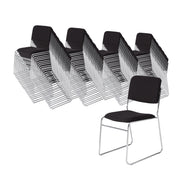 NPS® 8600 Series Fabric Padded Signature Stack Chair, Surface Color: Black , Frame Color: Chrome