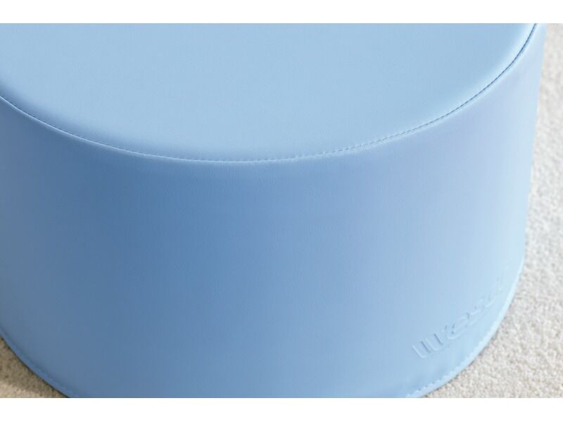 Round Pouffe Basic - Light Blue, 12.6"H