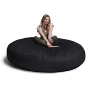 Jaxx 6 Foot Cocoon - 2-in-1 Convertible Bean Bag Bed & Large Bean Bag Chair for Adults- Denim, Black