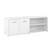 Bush Business Furniture Studio C Low Storage Cabinet with Doors and Shelves in White - 59.17" Width x 15.71" Depth x 21.2" Height