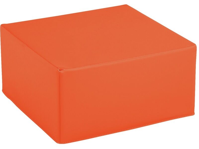 Square Pouffe Basic - Coral, 12.6"H