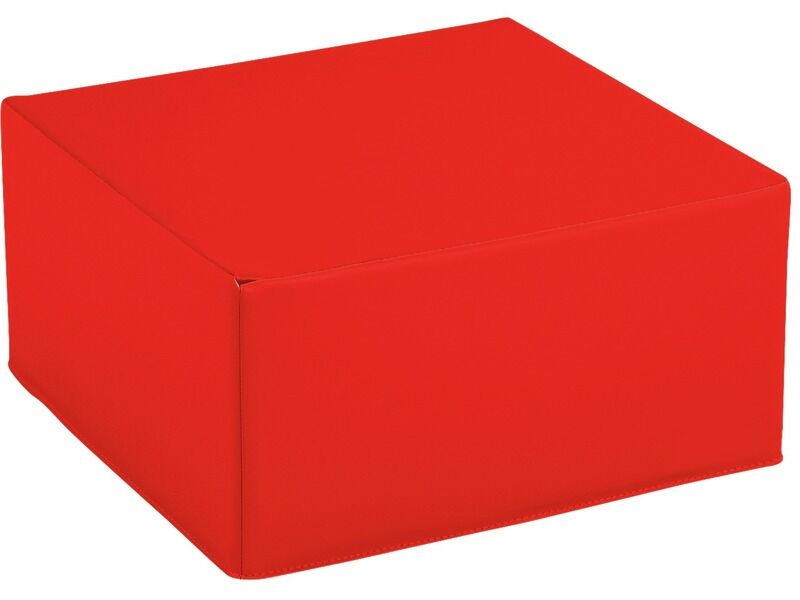 Square Pouffe Basic - Red, 12.6"H
