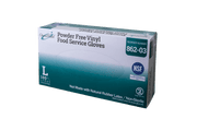 OmniShield Vinyl Powder Free Clear NSF Food Service Gloves (Large), 100 Pcs/Box, 10 Box/Cs