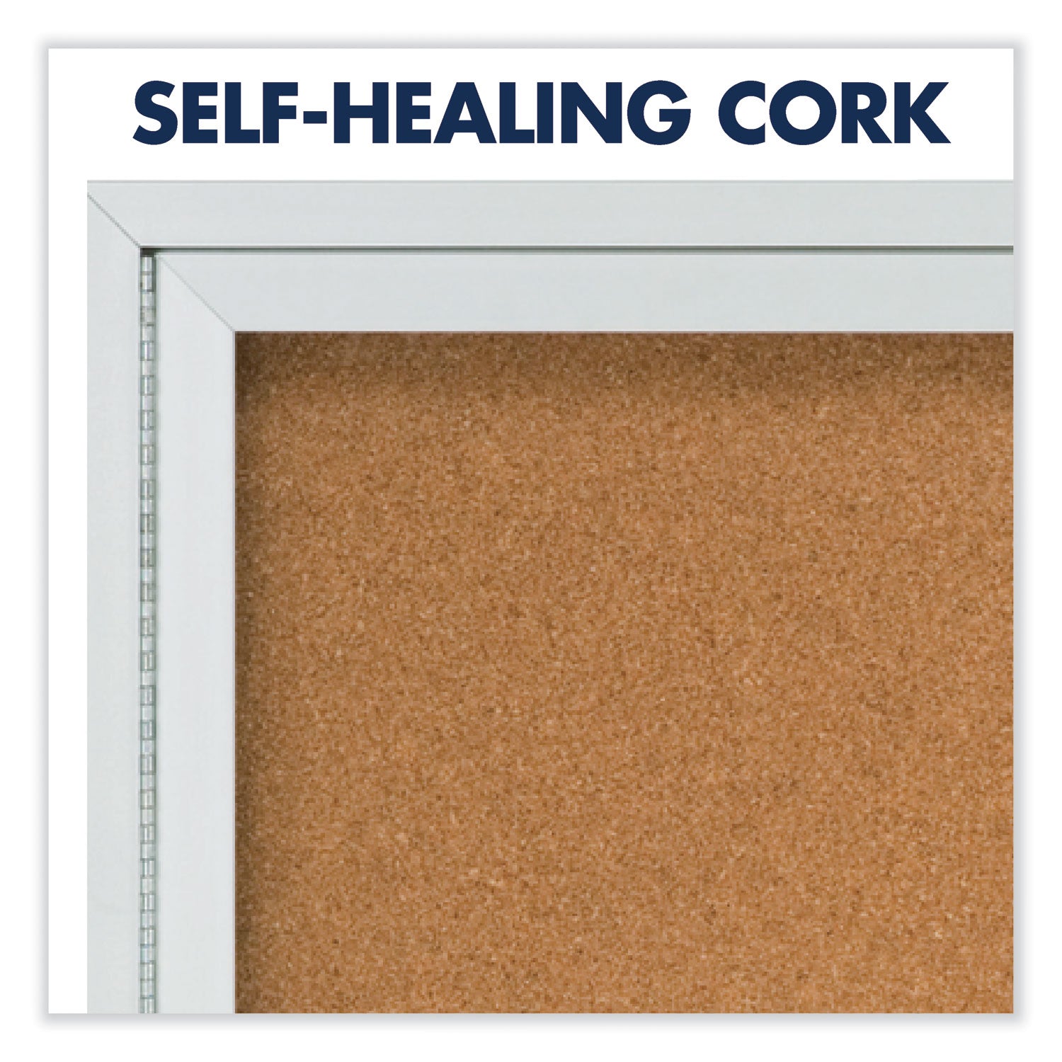 Quartet Enclosed Bulletin Board for Indoor Use - 36" Board Height x 72" Board Width - Natural Cork Surface - Hinged, Self-healing, Shatter Proof - Aluminum Frame - 1 Each