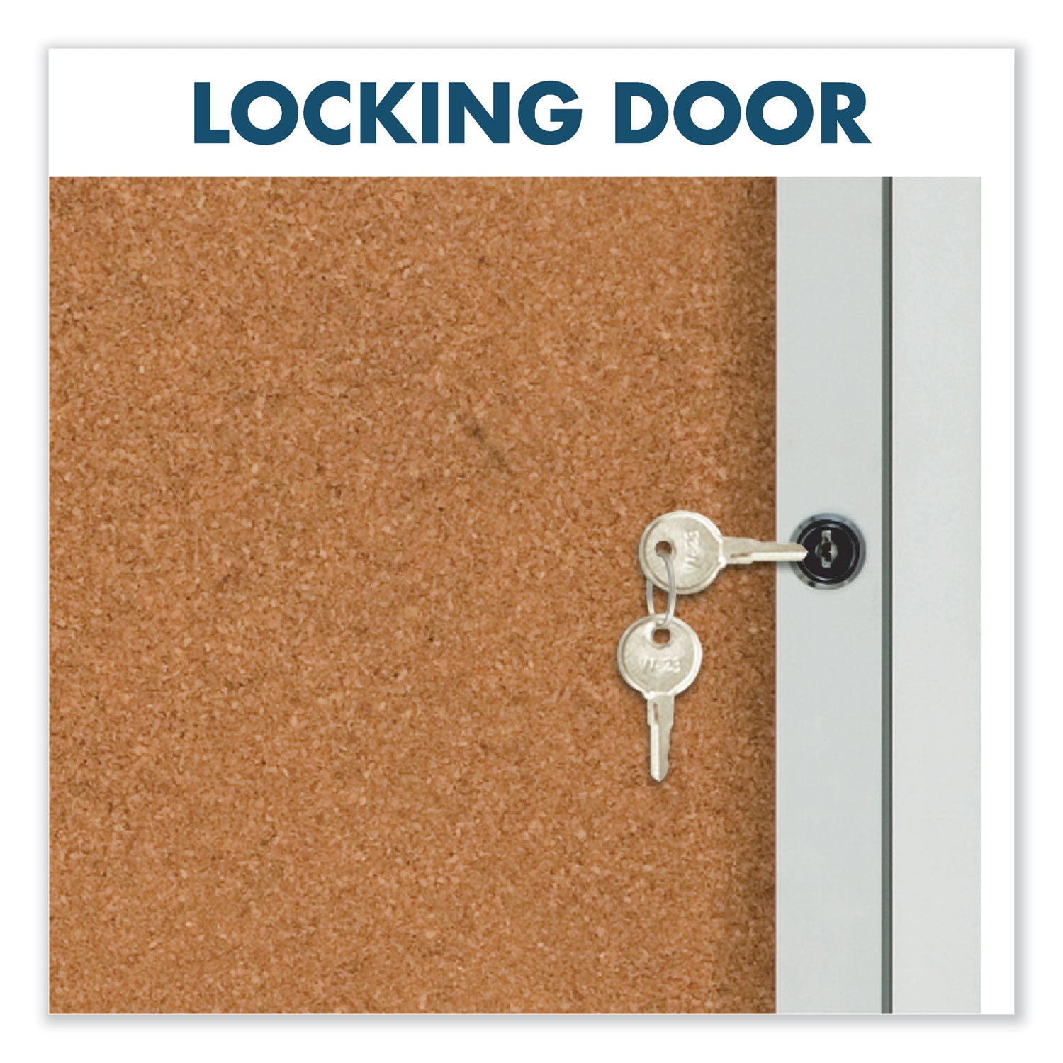 Quartet Enclosed Bulletin Board for Indoor Use - 36" Board Height x 72" Board Width - Natural Cork Surface - Hinged, Self-healing, Shatter Proof - Aluminum Frame - 1 Each